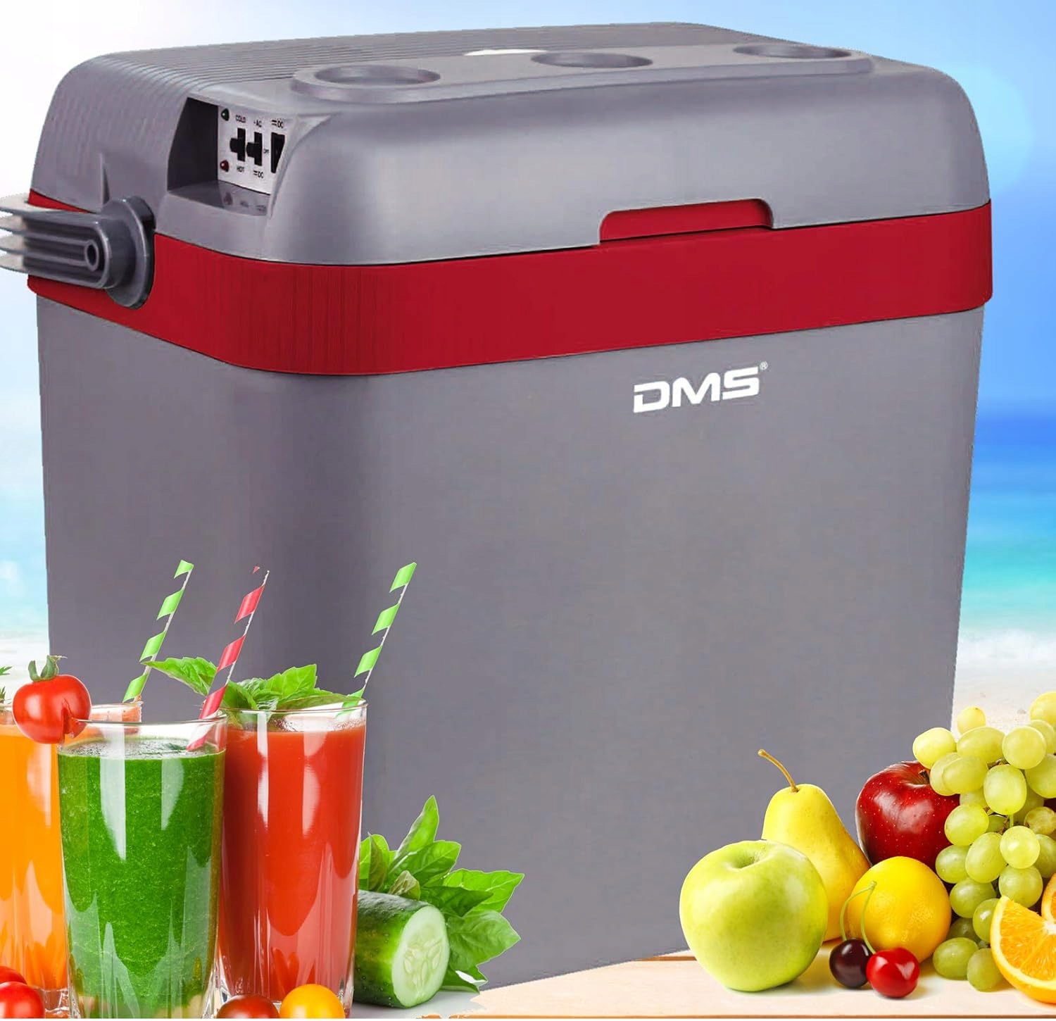 Torba chłodząca Dms 33L thermoelektryczna szaro-czerwona 12-24V