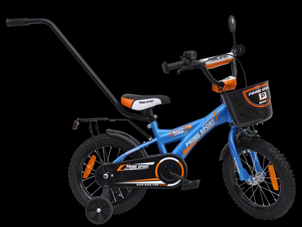 Rower dziecięcy 14 cali Prime Bmx Sport Blue Metalic z Pełnym wyposażeniem