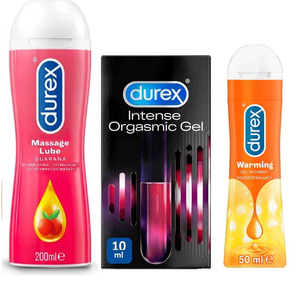 DUREX Żel intymne ZESTAW Romantyczny Wieczór Potęgujący Do Sexu i Masażu