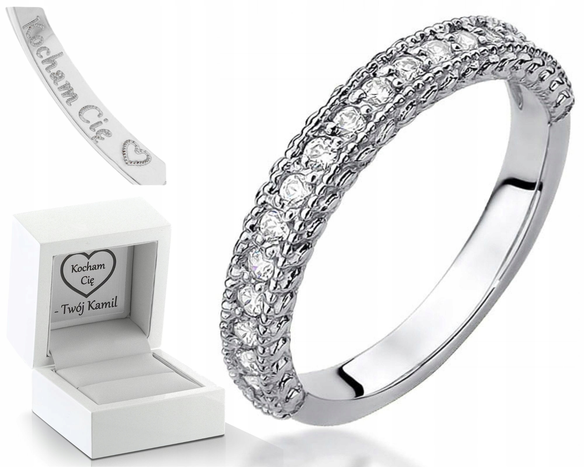 Prstýnek V Bílém Zlatě S Prstenem Gravírování 585