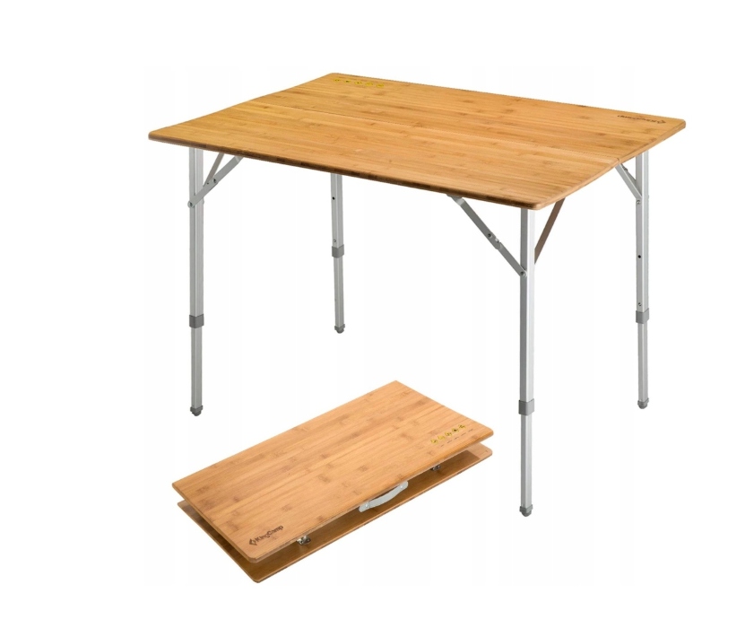 Stół Turystyczny Kempingowy 100x72cm Składany Regulowana Wysokość KingCamp