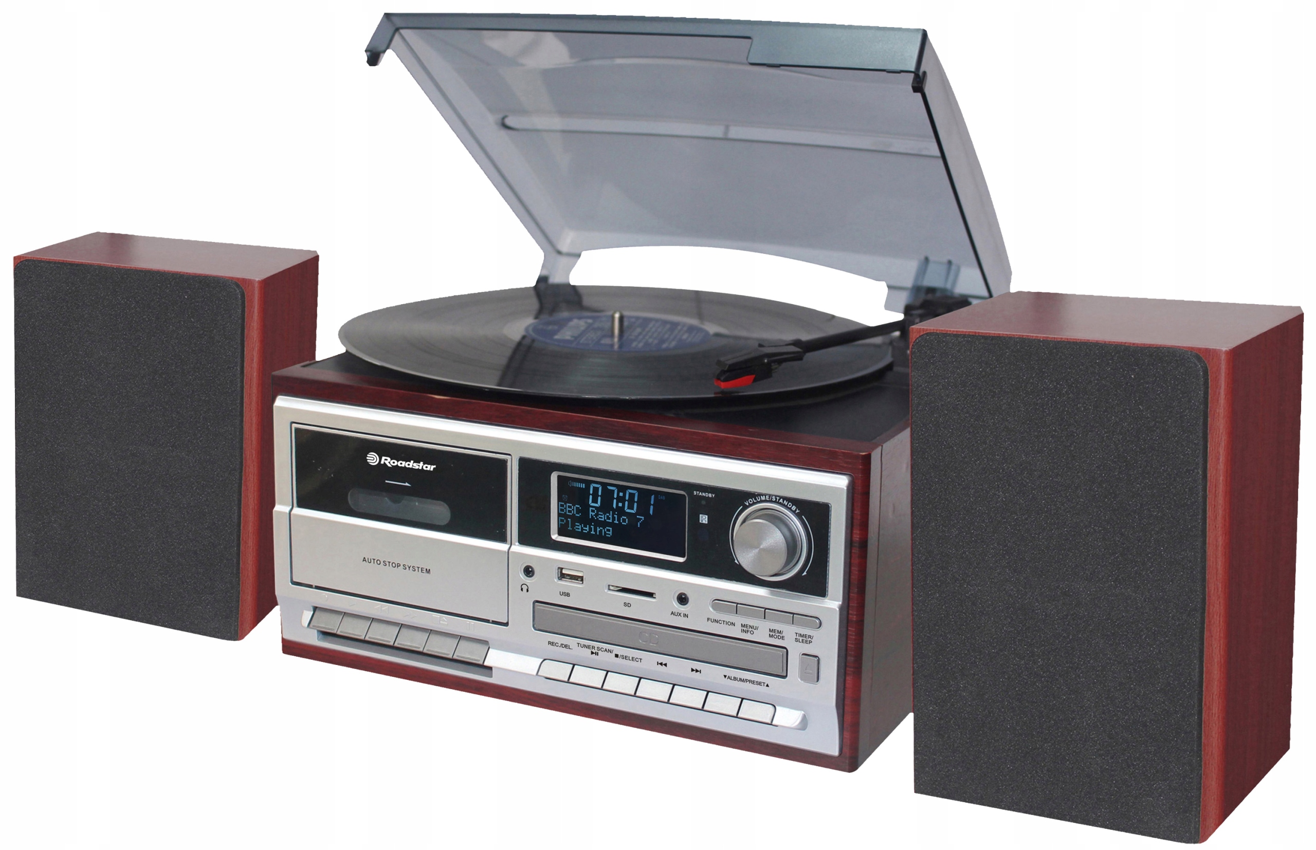 Roadstar HIF-8892 D+bt Stol. gramorádio s CD/MP3