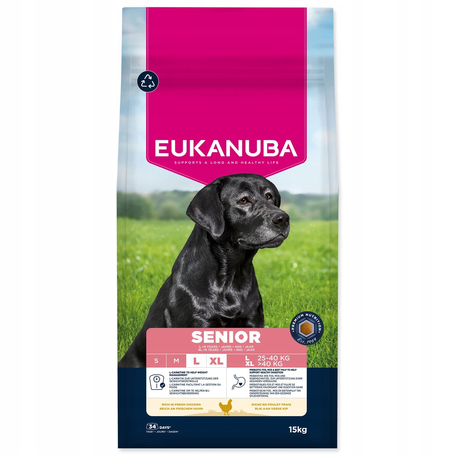 Levně Krmivo Eukanuba Senior Large rich in fresh chicken 15kg