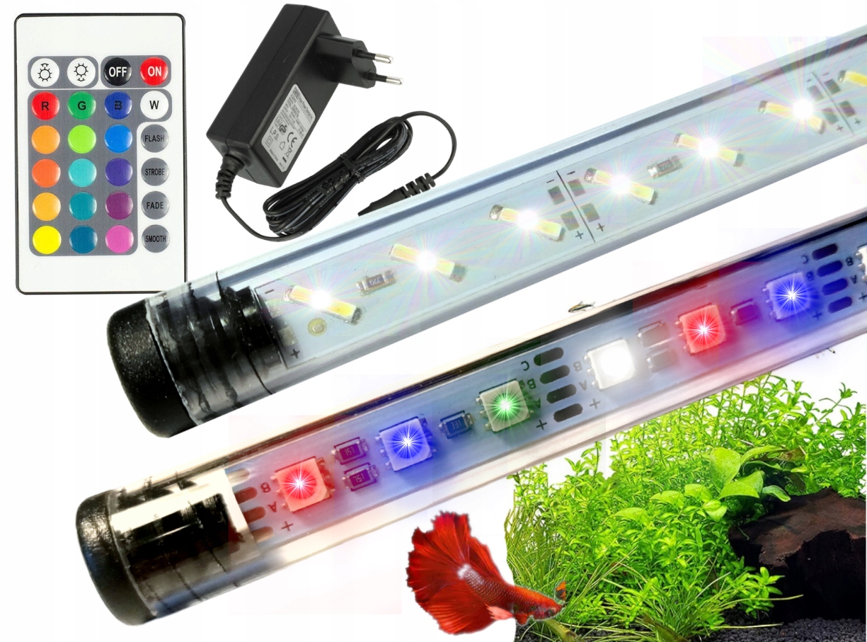 Levně Lumi Flora Zářivka 2x 60cm Led Akvárium Bílá Rgb