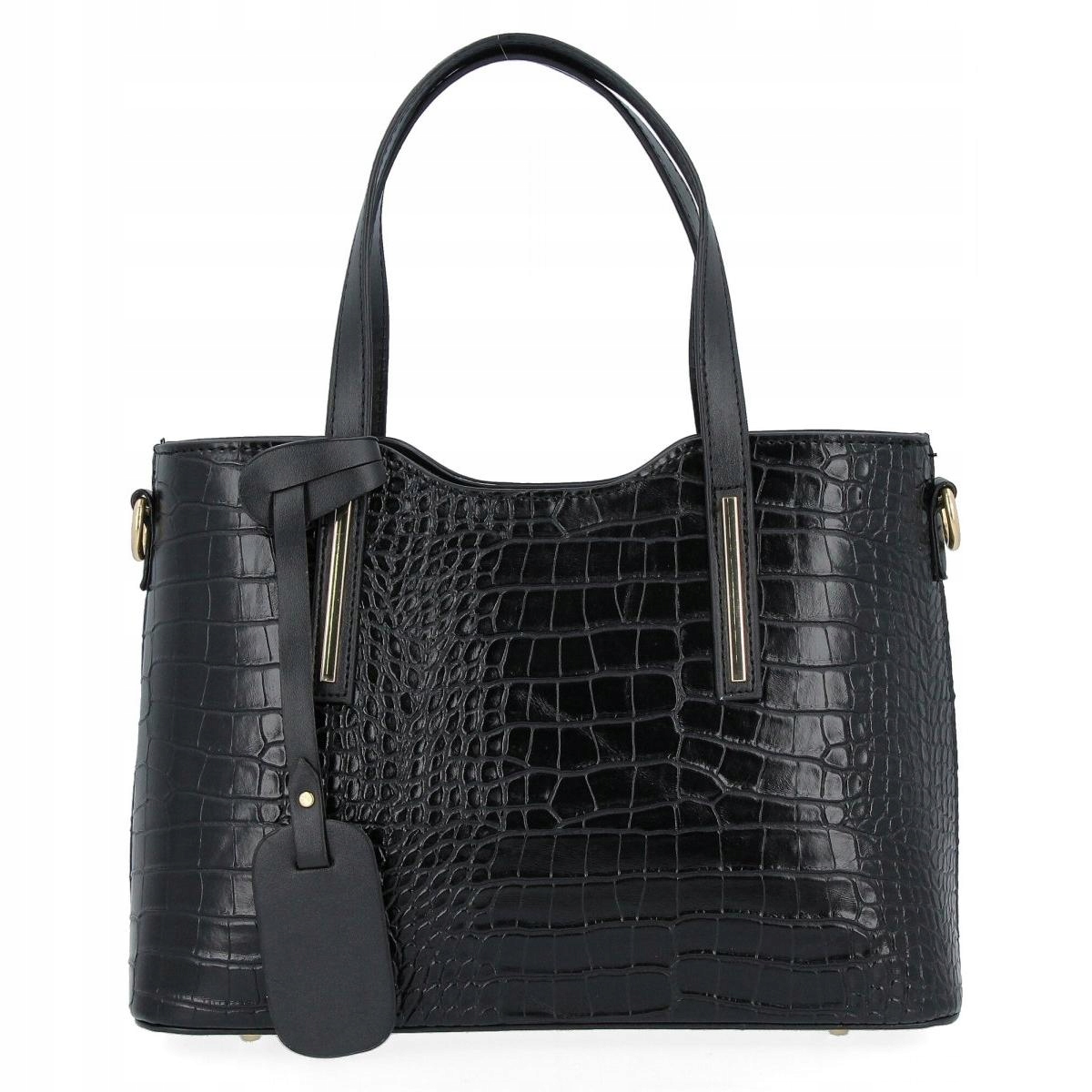 Torebka Damska Kuferek Skórzana Skóra Ekologiczna Czarna Hernan HB0239 Marka inna