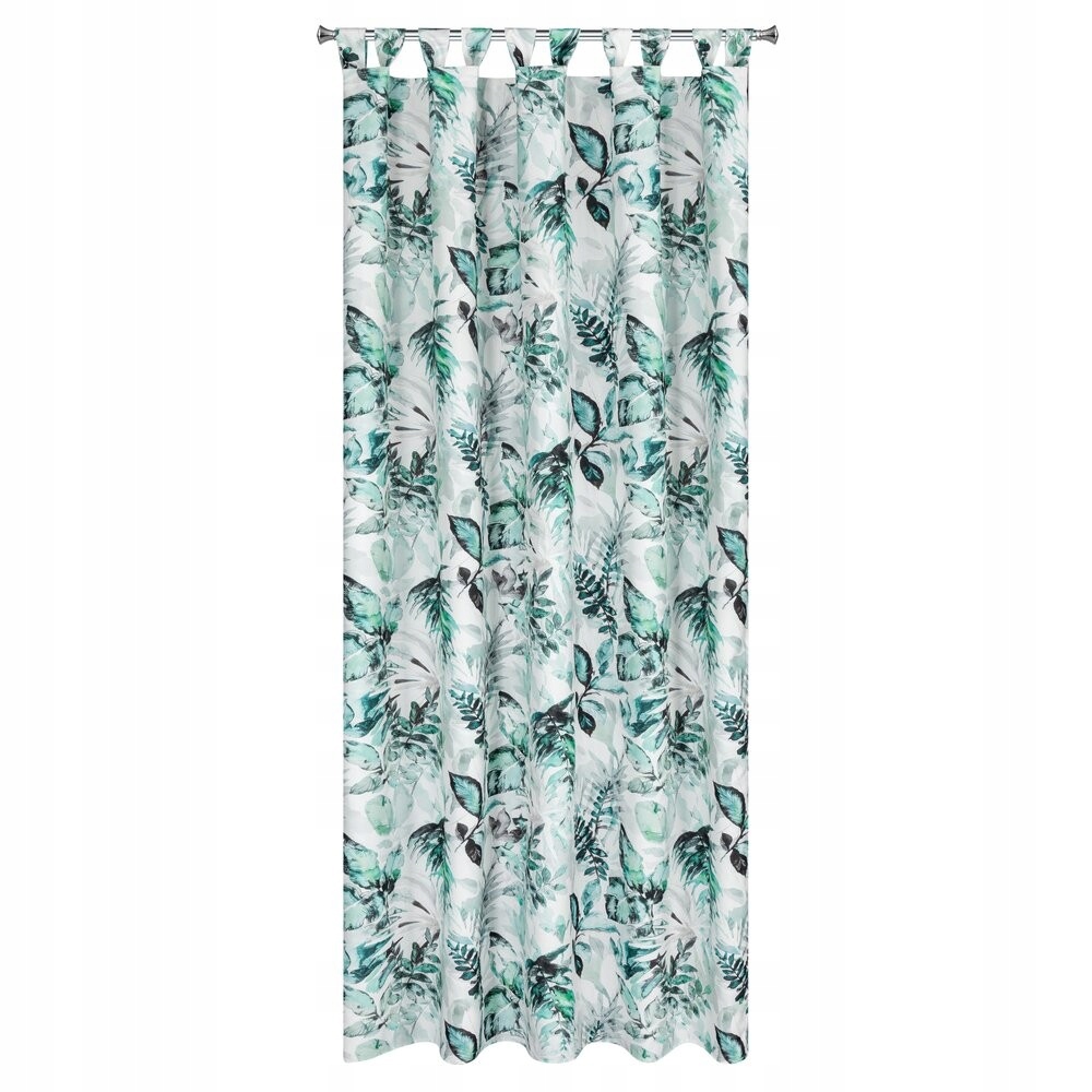 Zasłona ogrodowa tarasowa wodoodporna 155x220 biała liście na szelkach rzep EAN (GTIN) 5903571583123