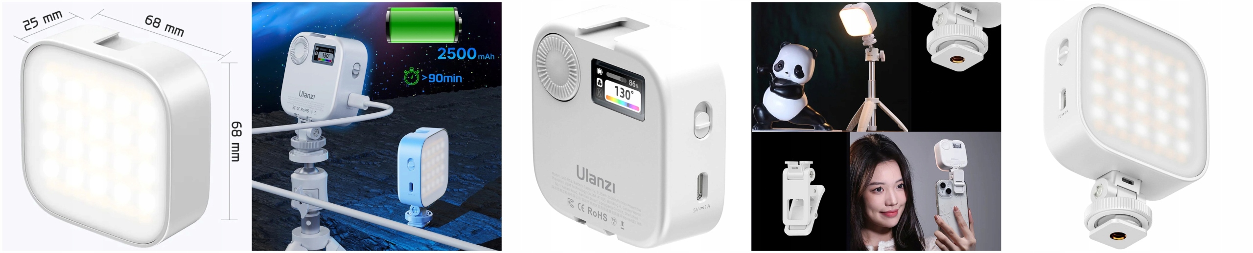 Lampa LED Ulanzi U60 - RGB, WB (2500 K - 9000 K) Magnetyczna biała Informacje o bezpieczeństwie CE