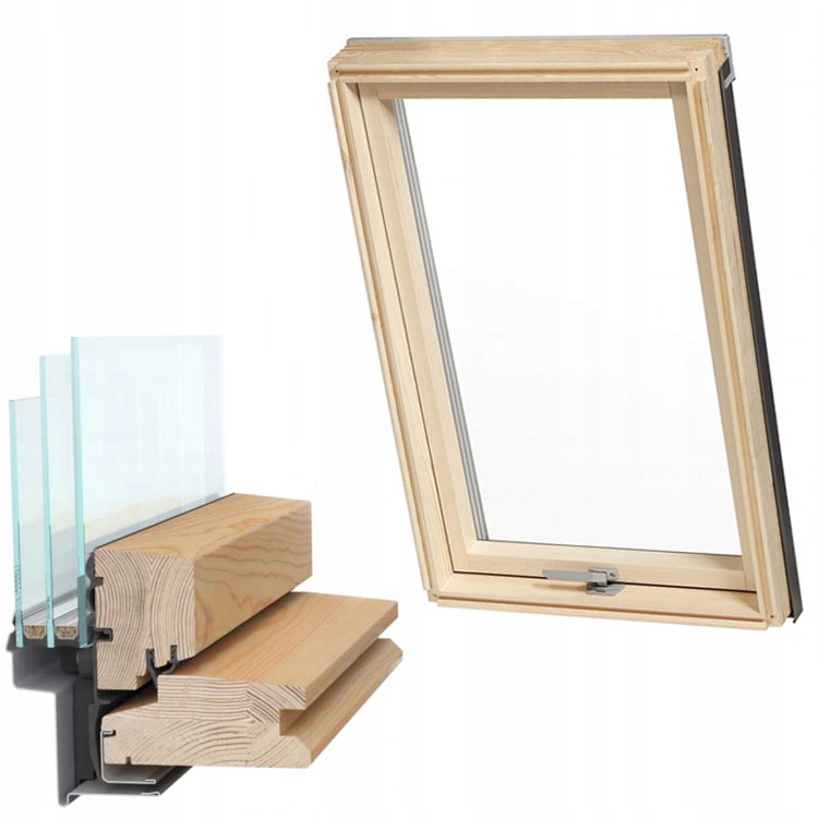 RoofLITE okno dachowe Trio Pine 66x118 trzyszybowe