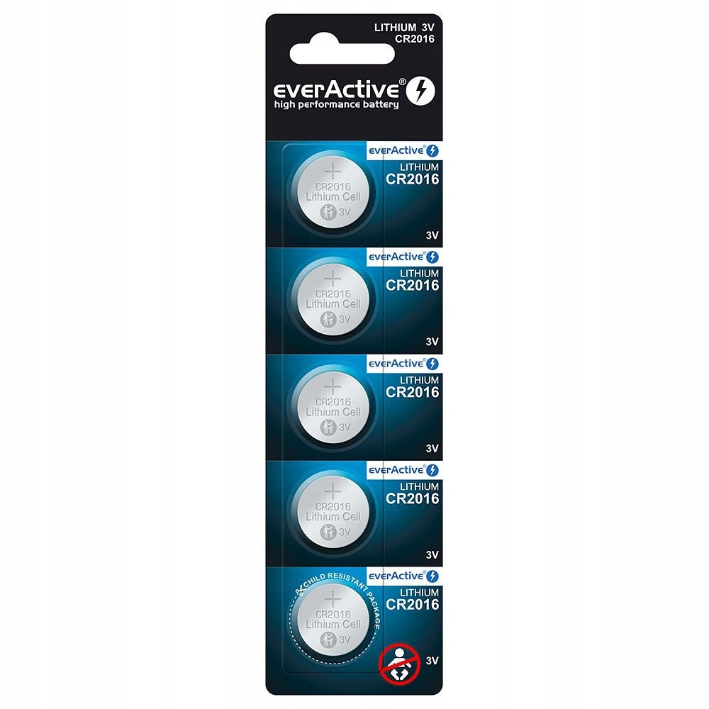 5 x bateria litowa mini everActive CR2016