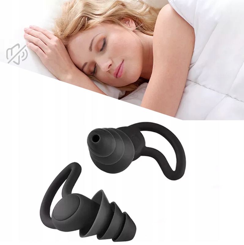 ZATYCZKI DO USZU WYCISZAJĄCE STOPERY WKŁADKI DO SPANIA PŁYWANIA ETUI CZARNE Stopień tłumienia hałasu 40 dB