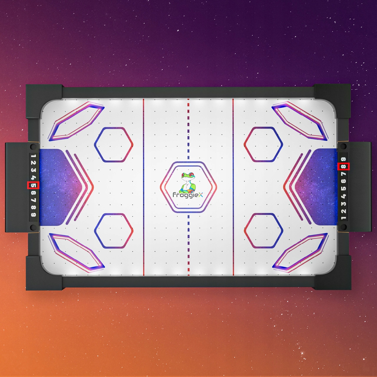 MINI CYMBERGAJ AIR HOCKEY STÓŁ DO GRY OŚWIETLENIE LED + BATERIE 10 szt Płeć unisex