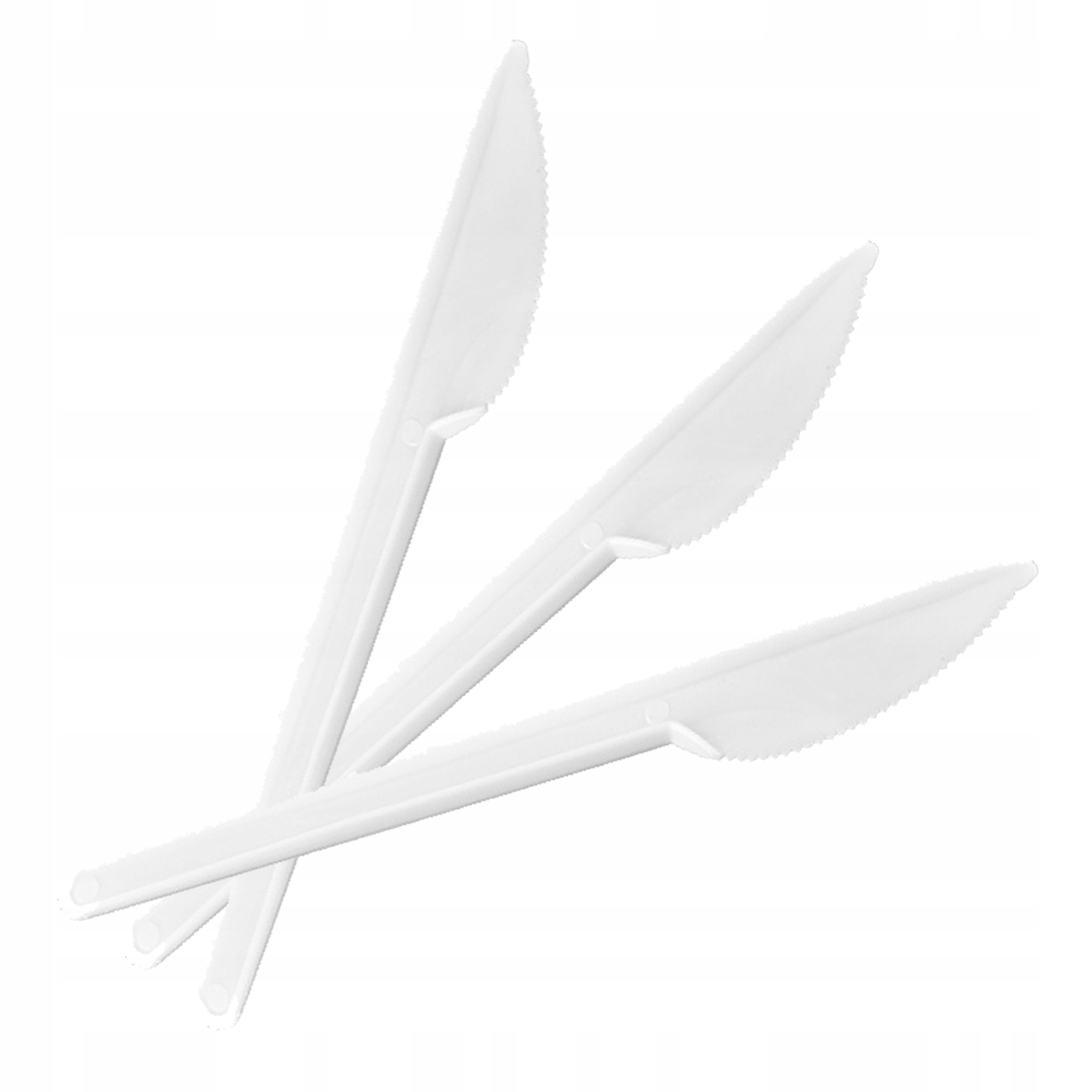 NOŻE BIAŁE WIELORAZOWE PLASTIKOWE SZTUĆCE 100szt
