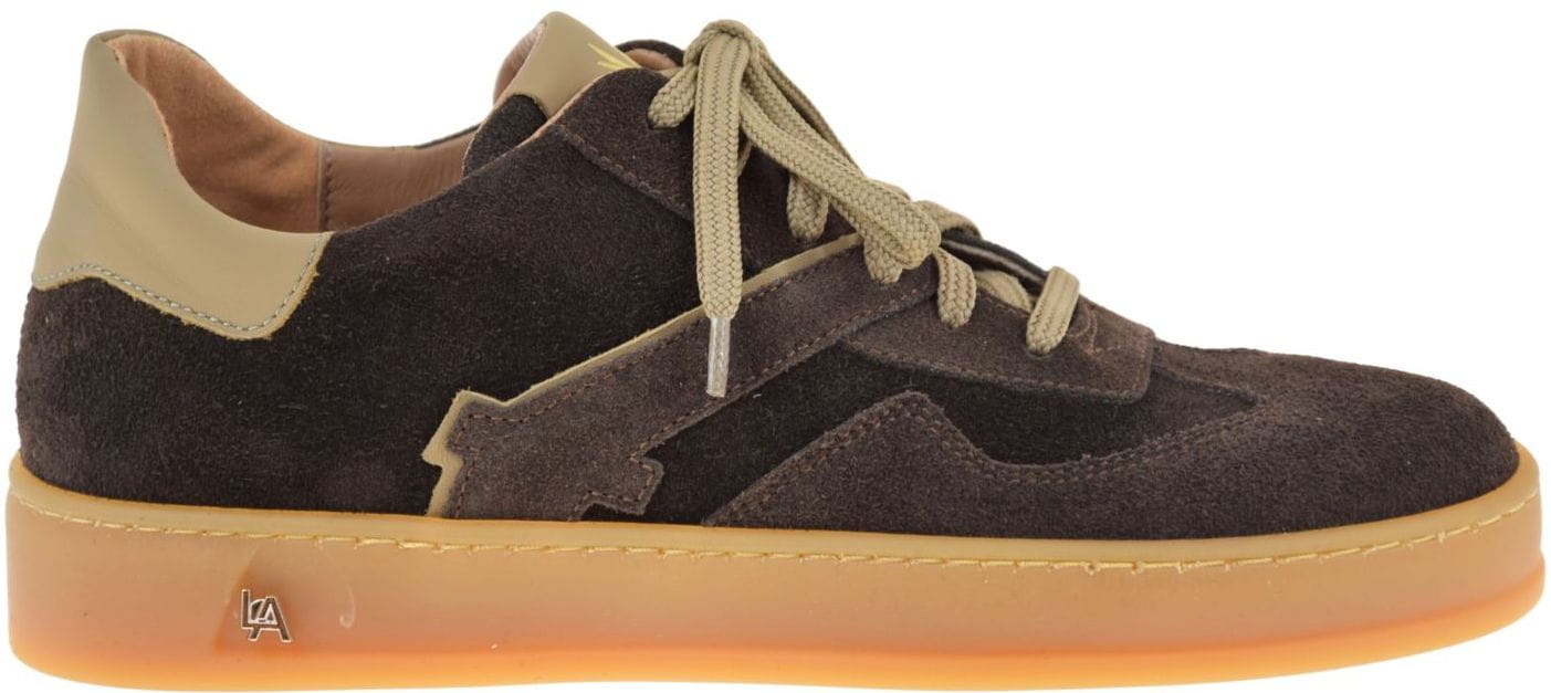 Módní polobotky dámské tenisky hnědé Lamanti 1152 z přírodní kůže R40