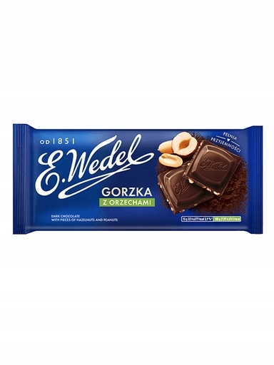 Levně 4x E.Wedel Hořká Čokoláda s ořechy 90 g