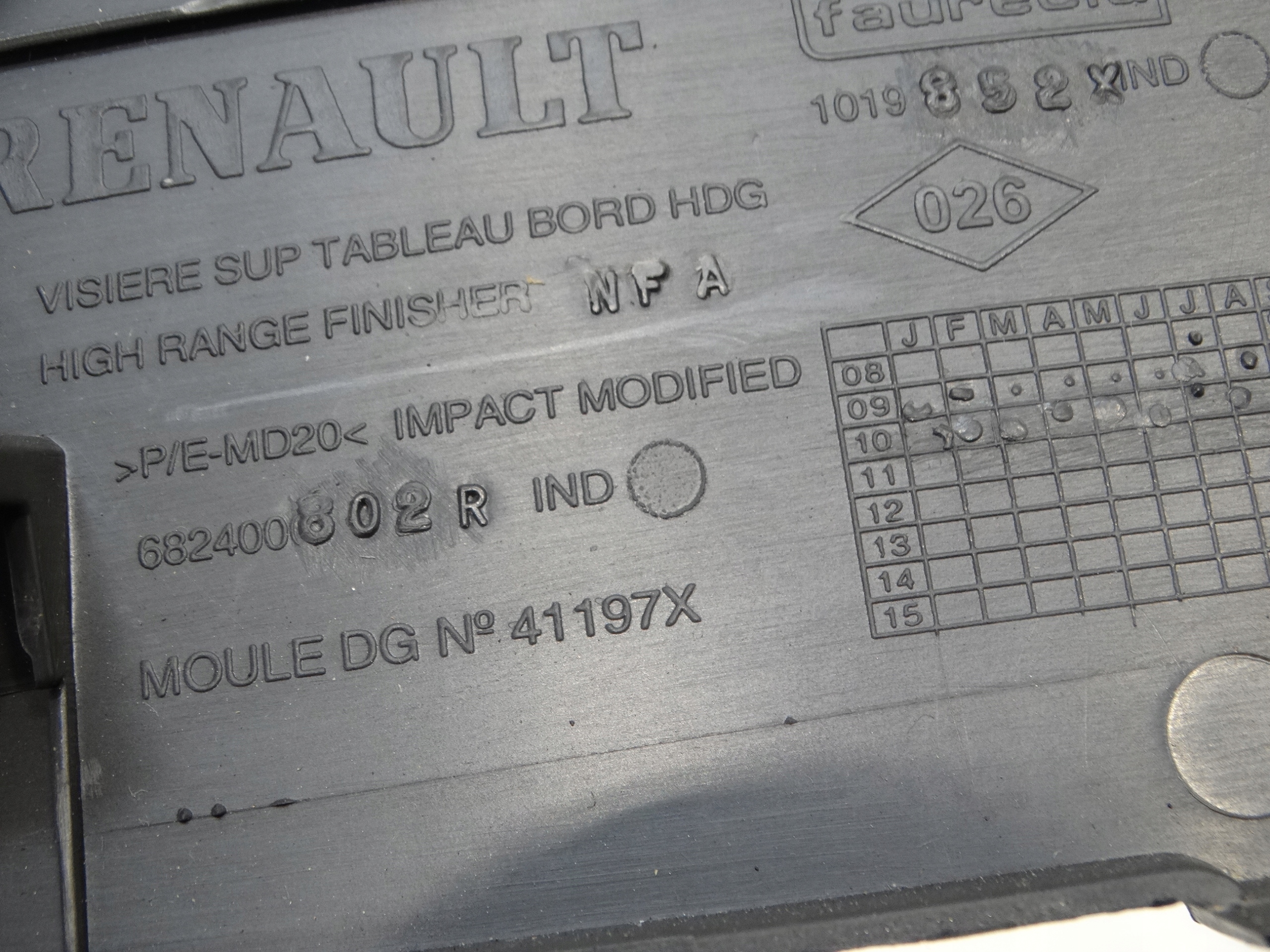 cover instrument panel frame RENAULT SCENIC III 09-13R. 682400802R