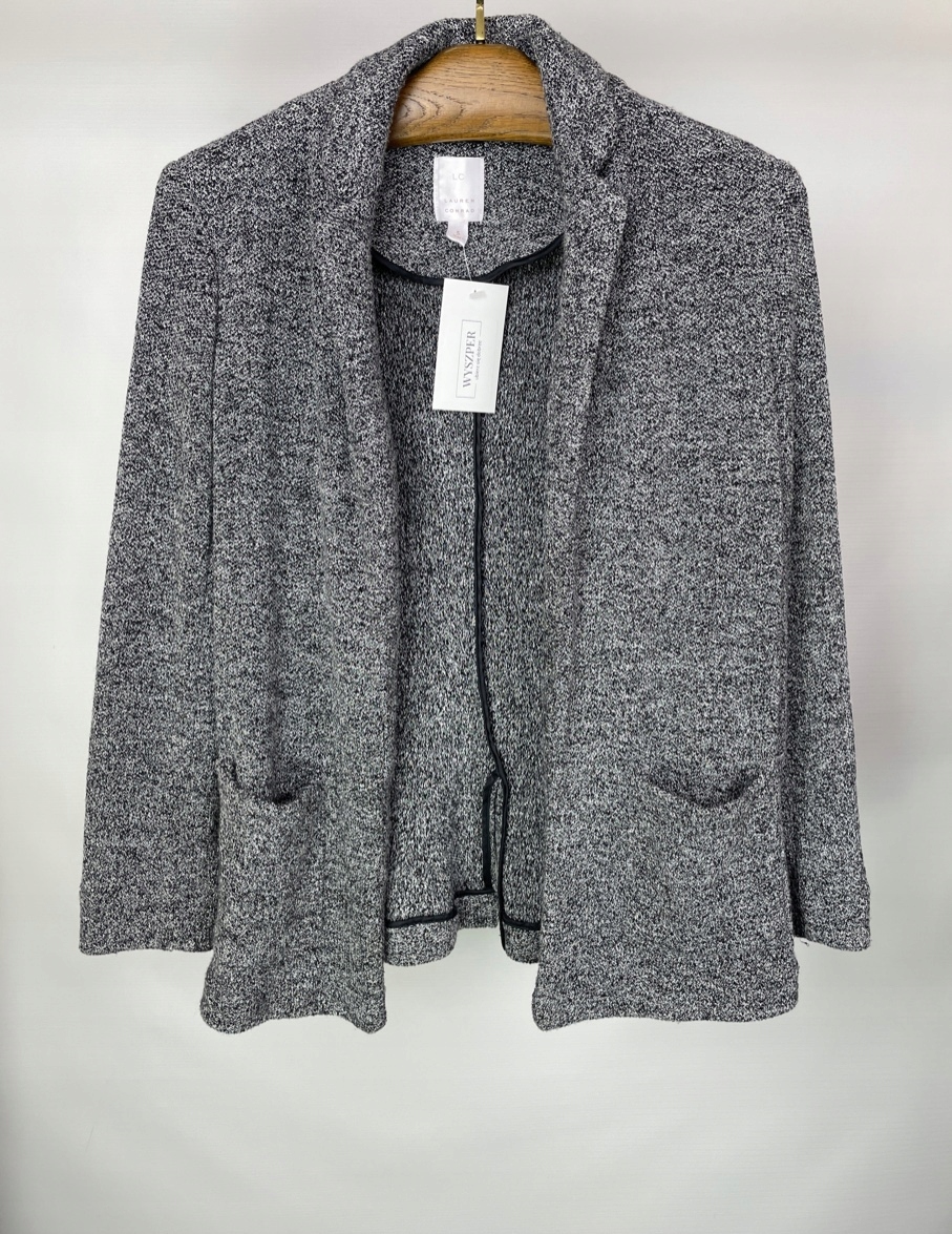 Kardigan szary marynarka sweterek Lauren Conrad z rayonem r. S Materiał dominujący poliester