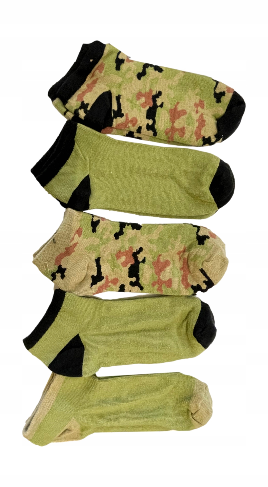 

5PAK Skarpety Chłopięce stopki Khaki Moro *34-36