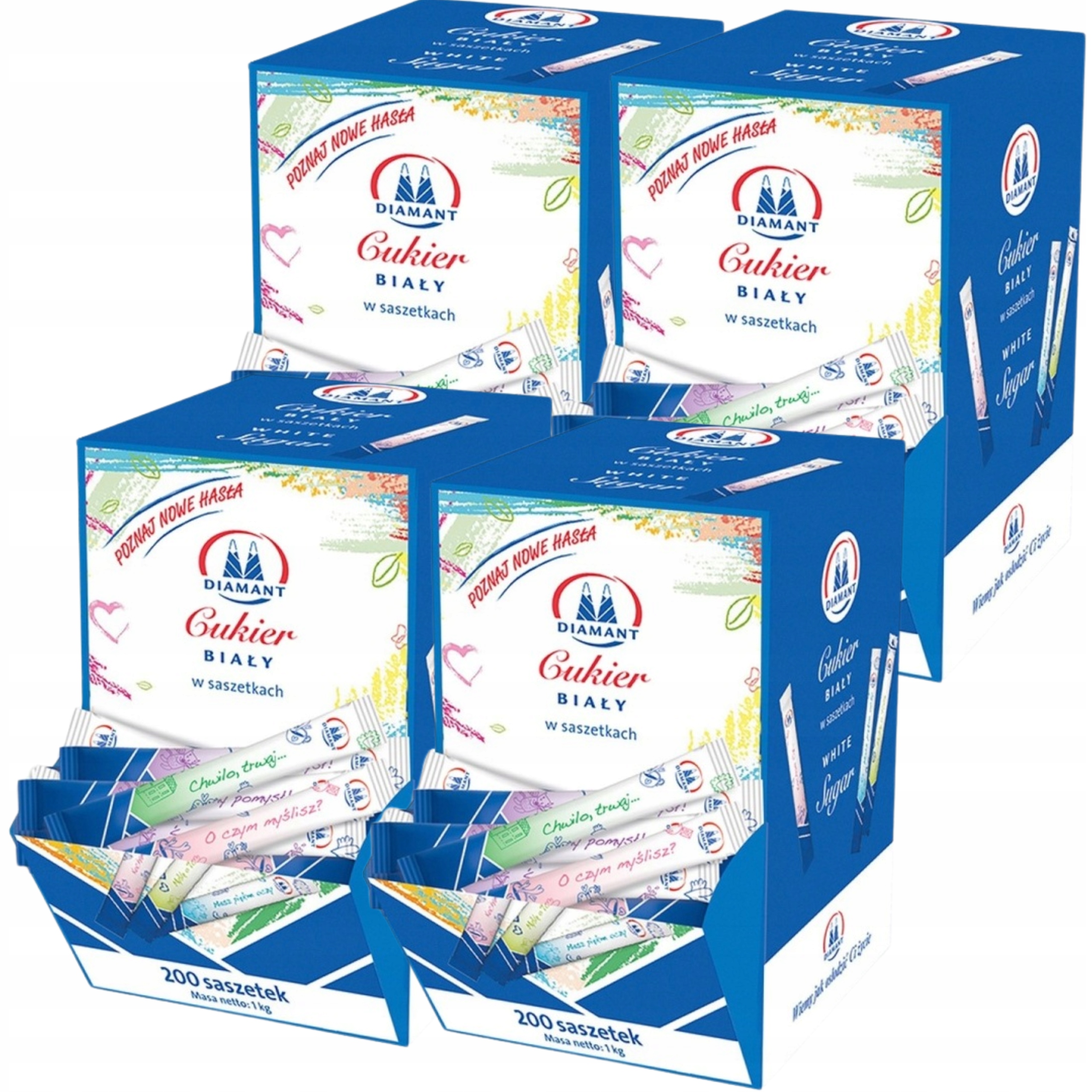 Levně Diamant Cukr bílý v sáčcích 1 kg (200 kusů) x 4 kusů
