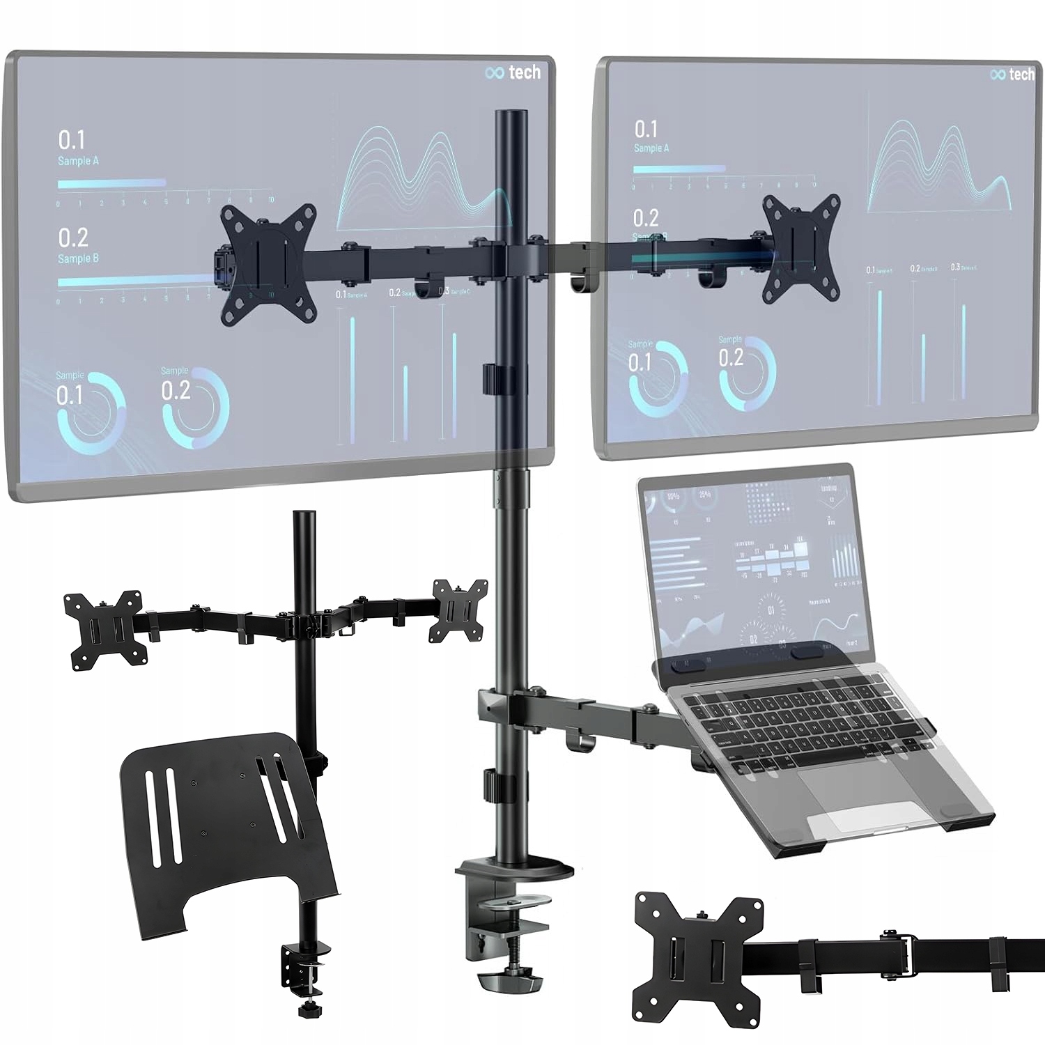 Pohyblivý Držák Monitoru 17-32" Vesa 75*75/100*100 K Psacímu Stolu