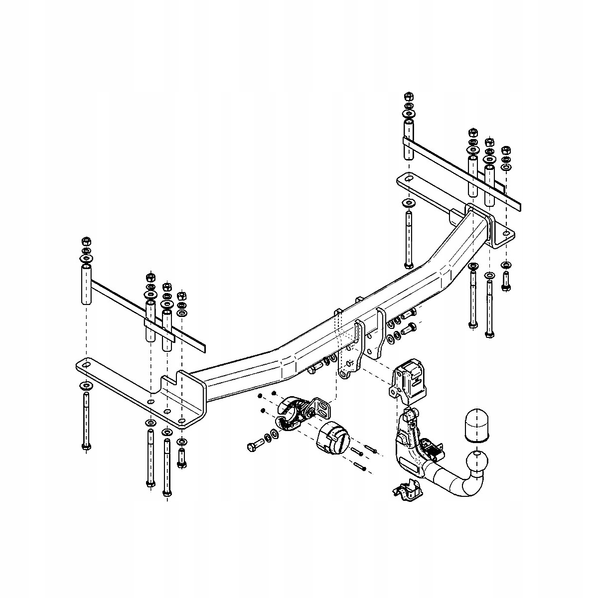 Hak Wypinany do SsangYong Rexton FL II 2 SUV od 21 MODUŁ 13 PIN GRATIS Nowy Producent Steinhof