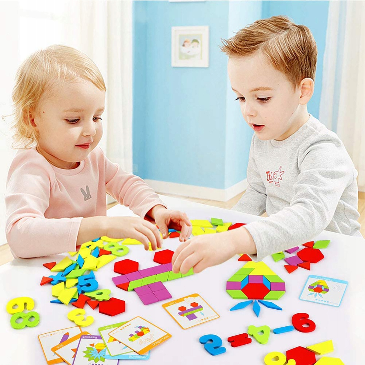 DREWNIANA UKŁADANKA GRA LOGICZNA MONTESSORI 3W1