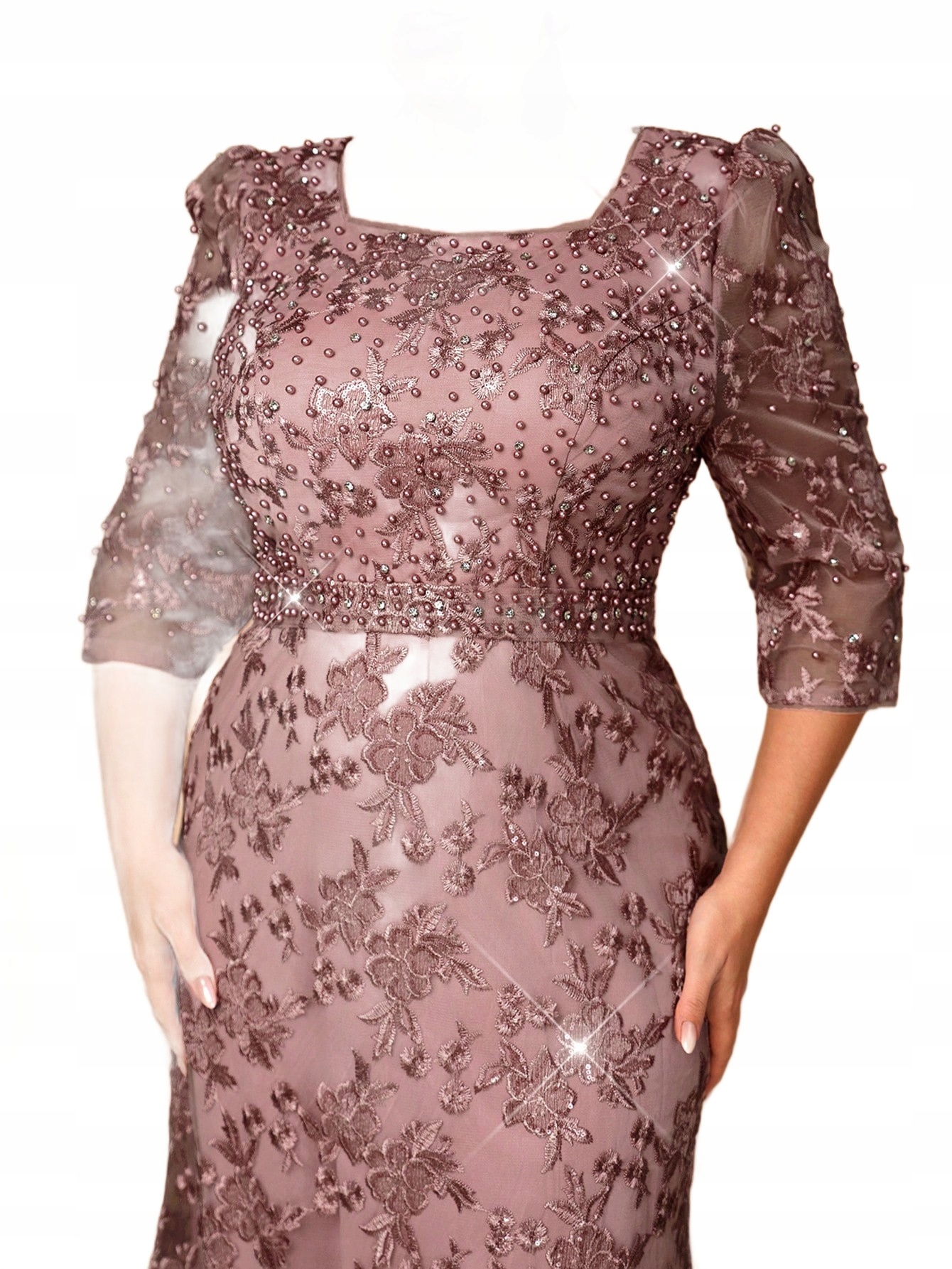 Šaty S Krajkou A Flitry Plus Size 46 1LA