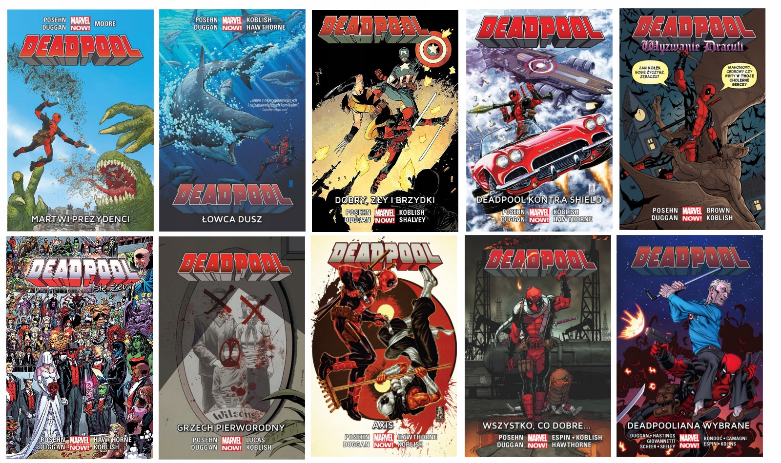 Deadpool Marvel Now Tom 1-10 zestaw Nowe folia