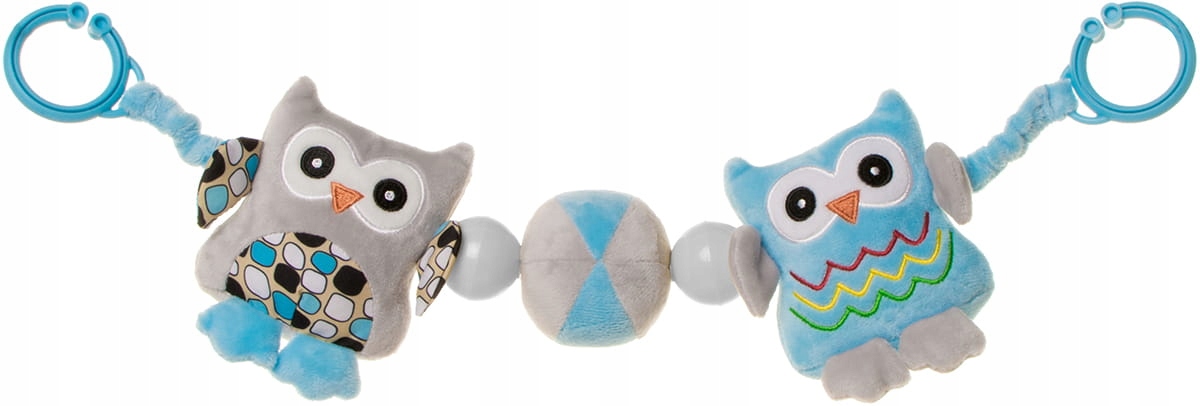 4BABY Zabawka pałąk GRZECHOTKA do wózka SOWA