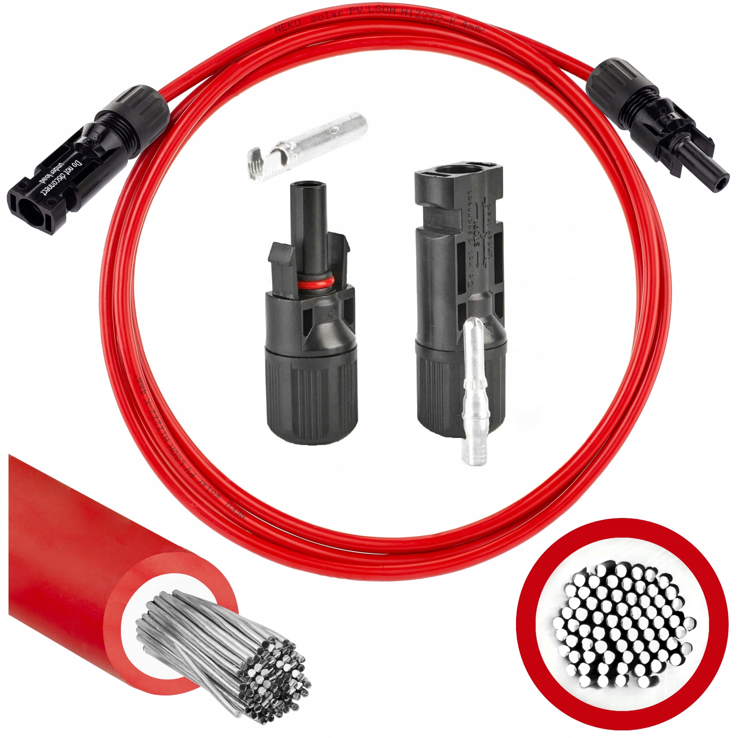 

Przedłużacz kabel solarny MC4 Pv 4mm2 czerwony 5m