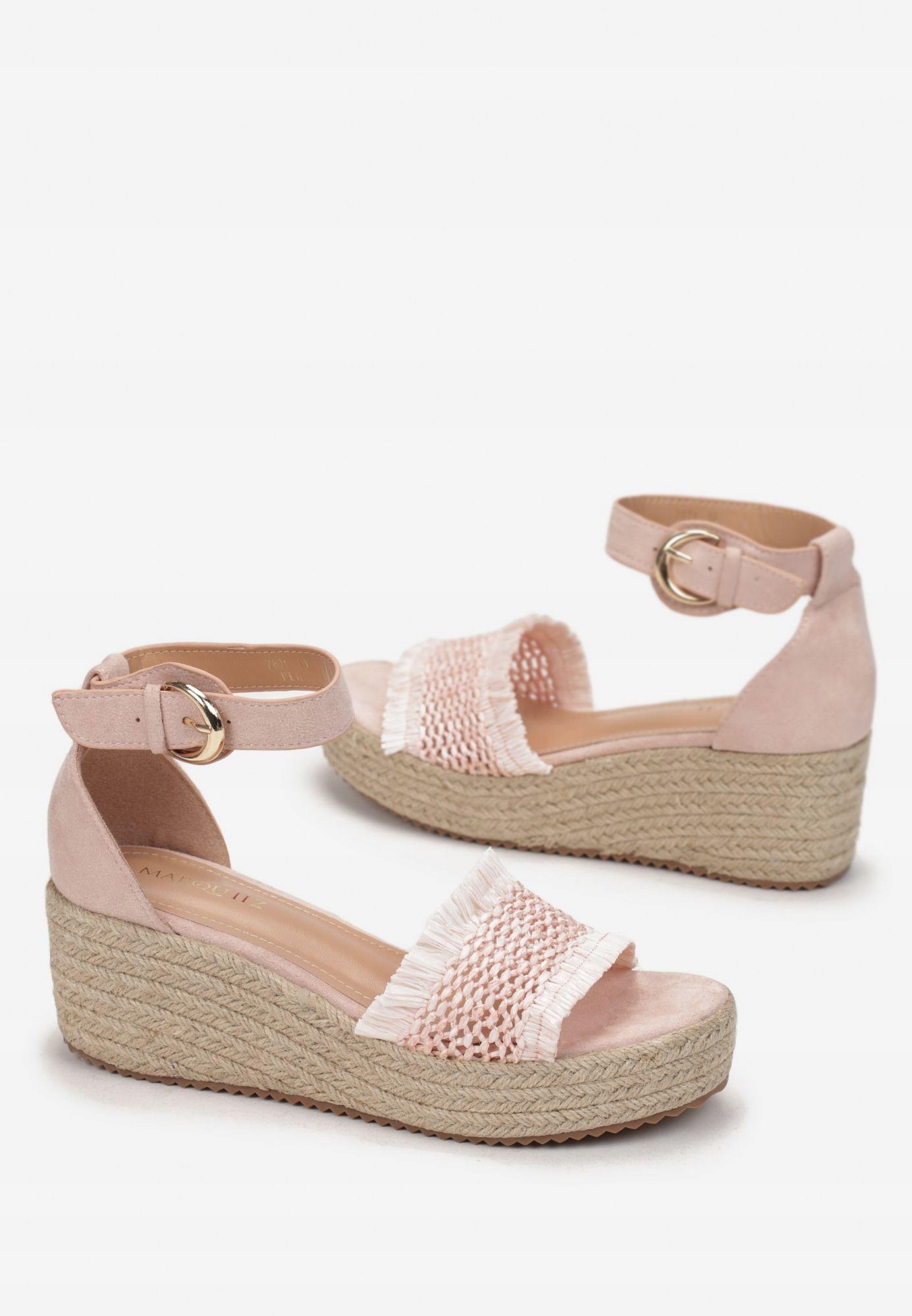 

Renee Różowe Sandały damskie 37 Plecionki