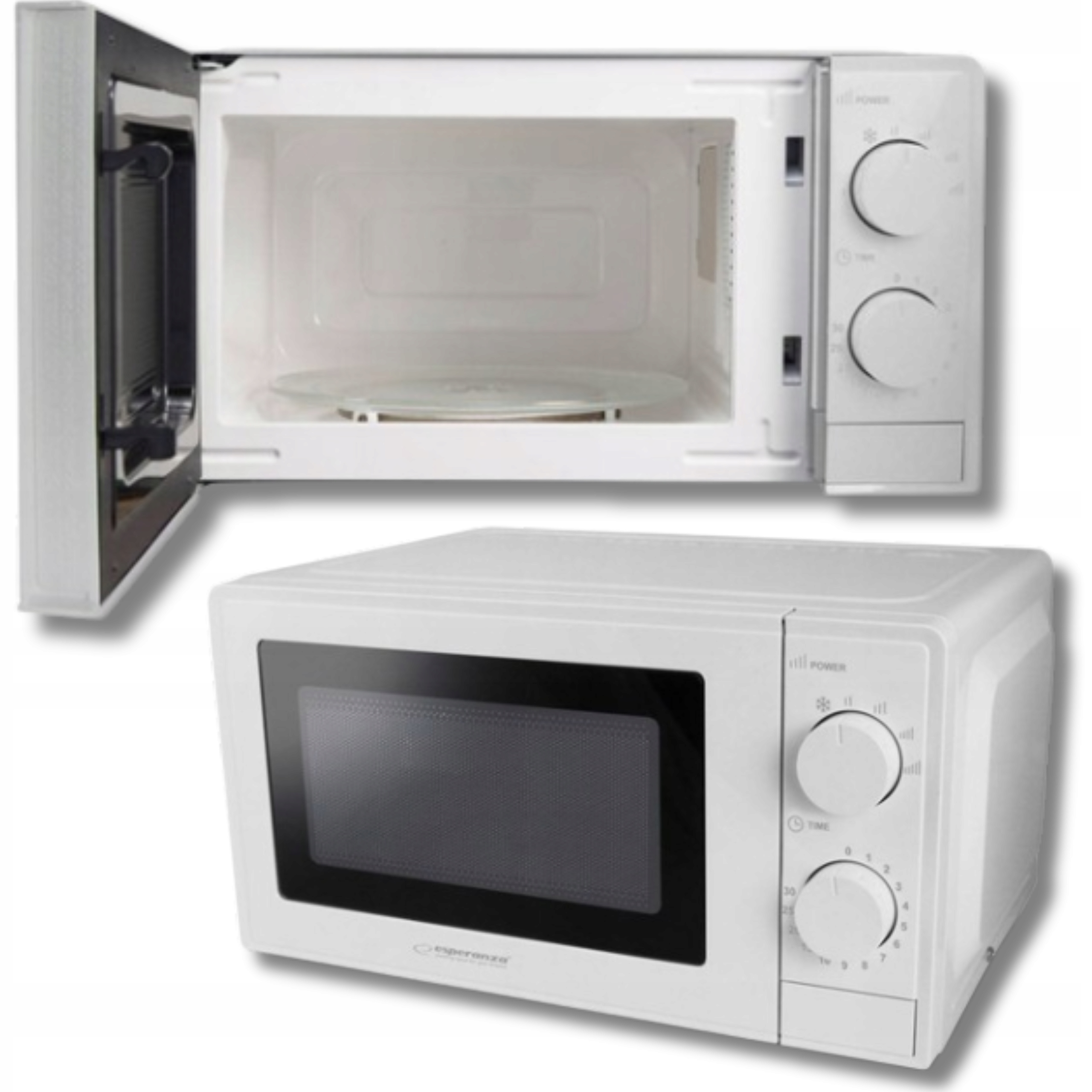 Kuchenka Mikrofalowa Mikrofala 20L 700W Biała Mikrofalówka Mocna