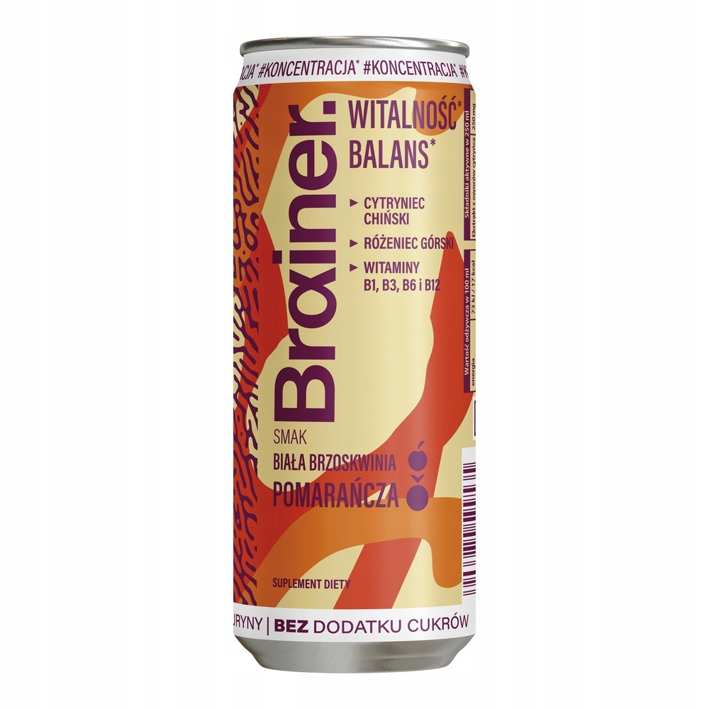 Brainer Napój Witalność Balans Brzoskwinia Pomarańcza 24x 250ml