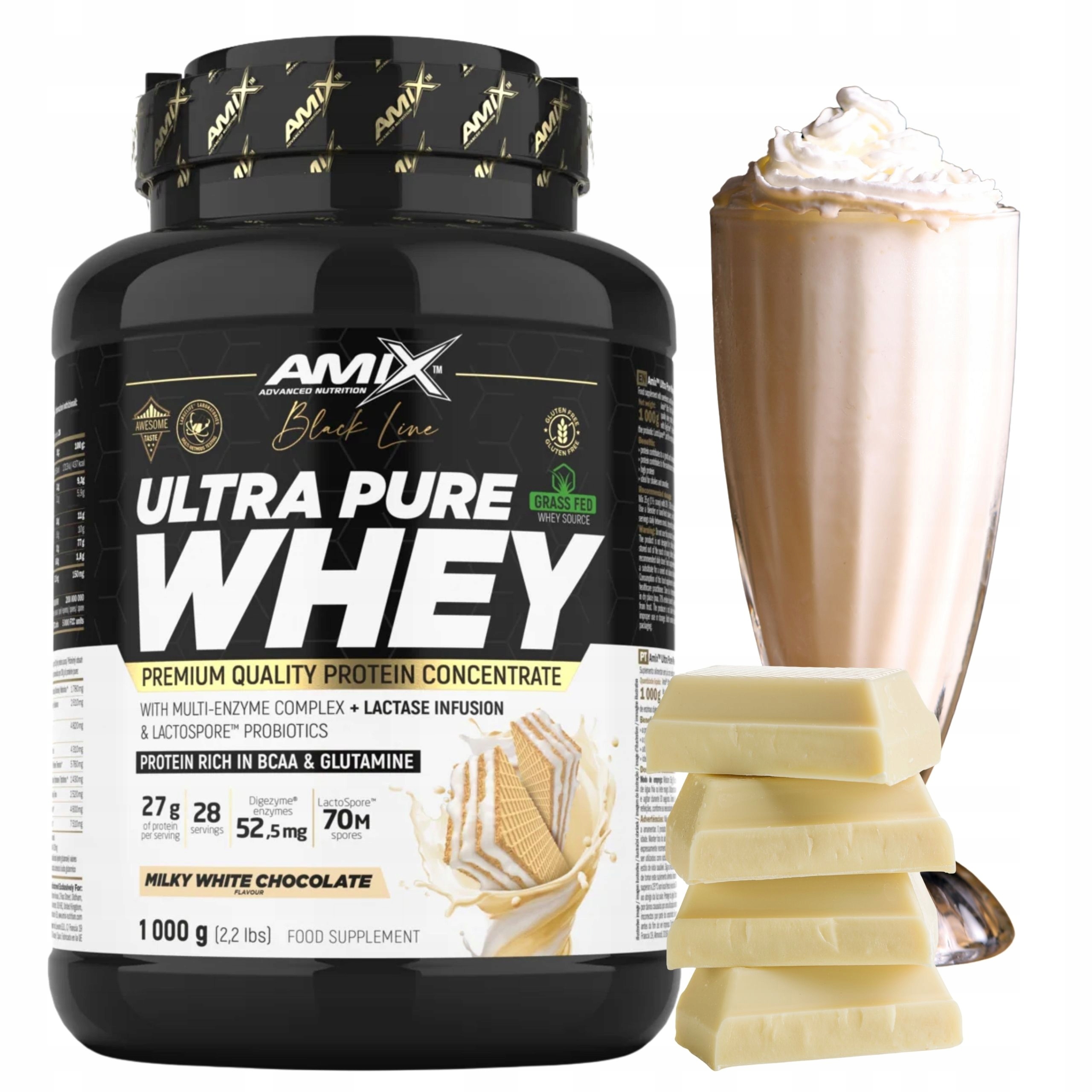 Syrovátkový Koncentrát Wpc Pure Whey Digezyme Bílá Čokoláda 1000 g