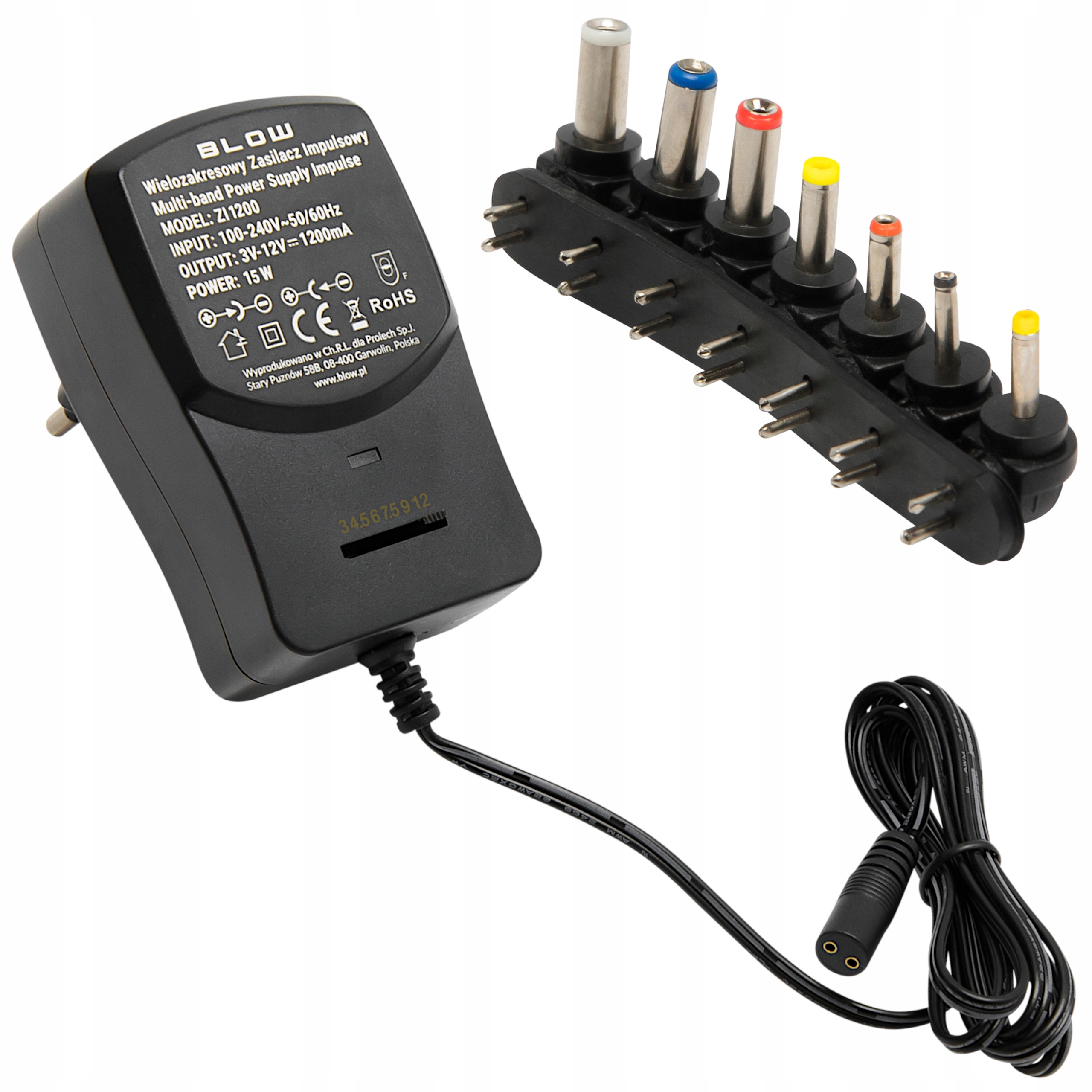 

Zasilacz uniwersalny Blow regulowany 3-12V 1200mA