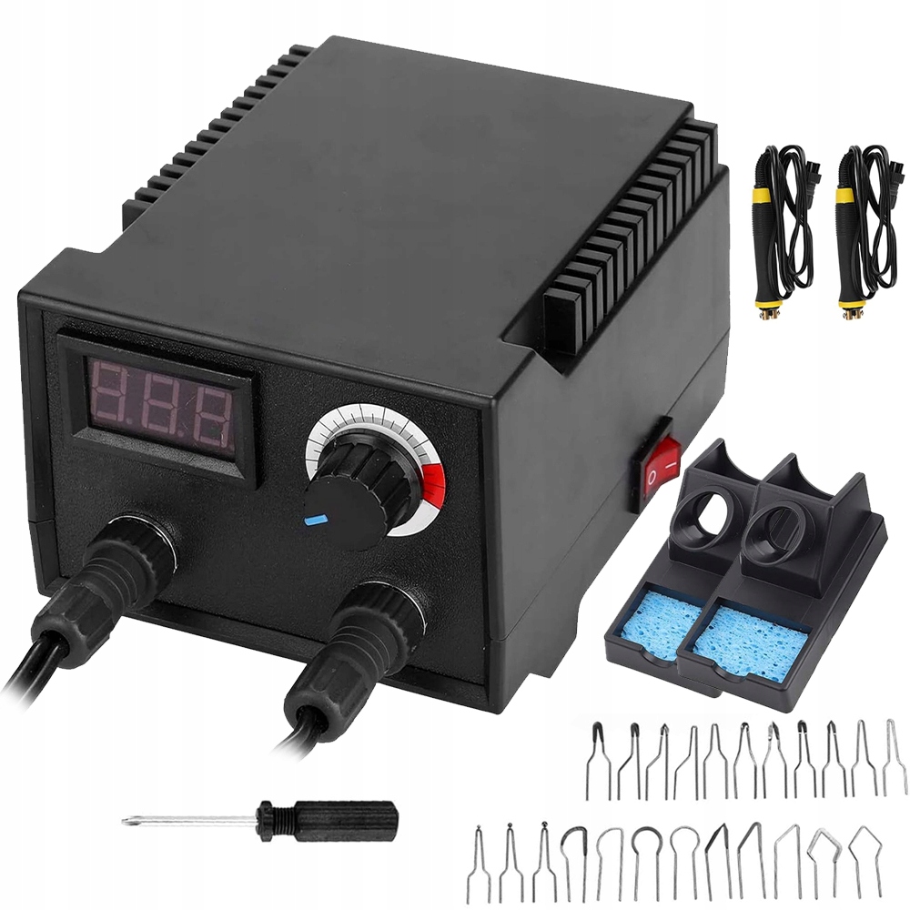 Pájecí Stanice S Nástroji A Pery Na Dřevo A Kůži S Led Displejem