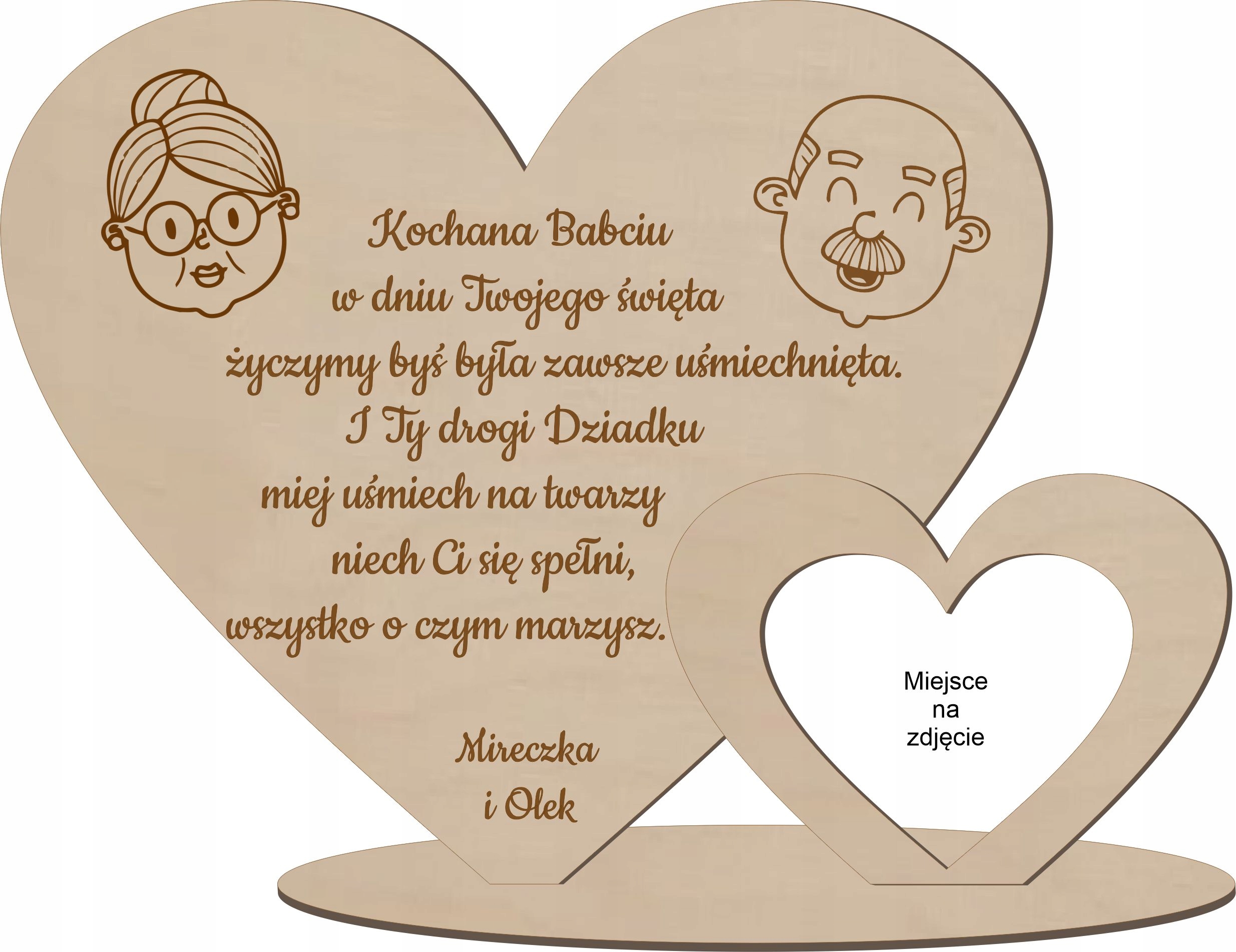 

Statuetka Serce Ramka Na Zdjęcie Życzenia Grawer