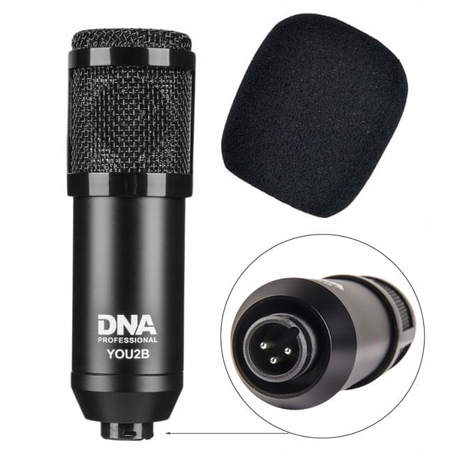 DNA YOU2B ZESTAW MIKROFON INTERFEJS AUDIO STATYW OKABLOWANIE PODCAST Marka DNA