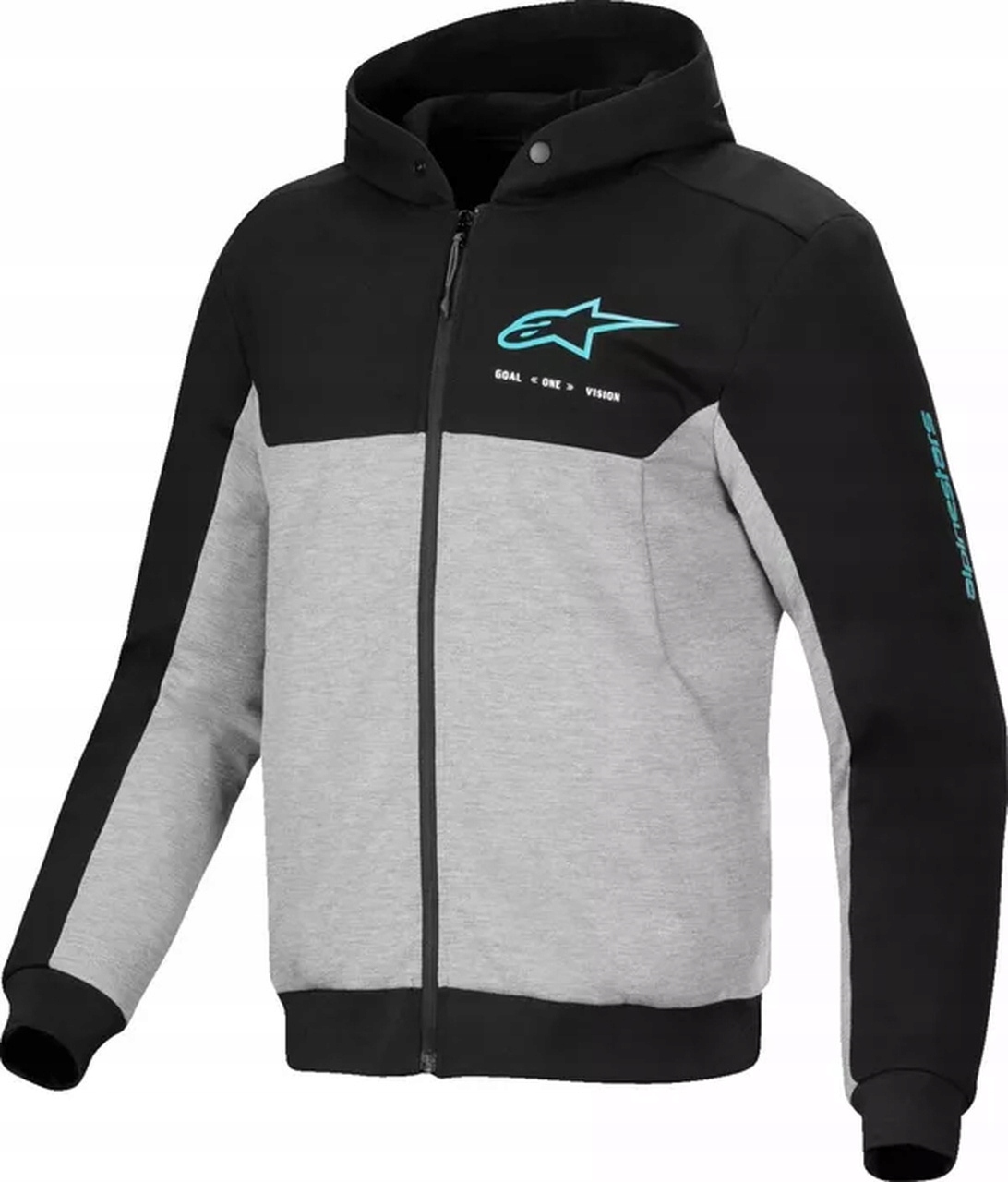Mikina s chráničmi Alpinestars Chrome v2 čierna/gray/turquoise L
