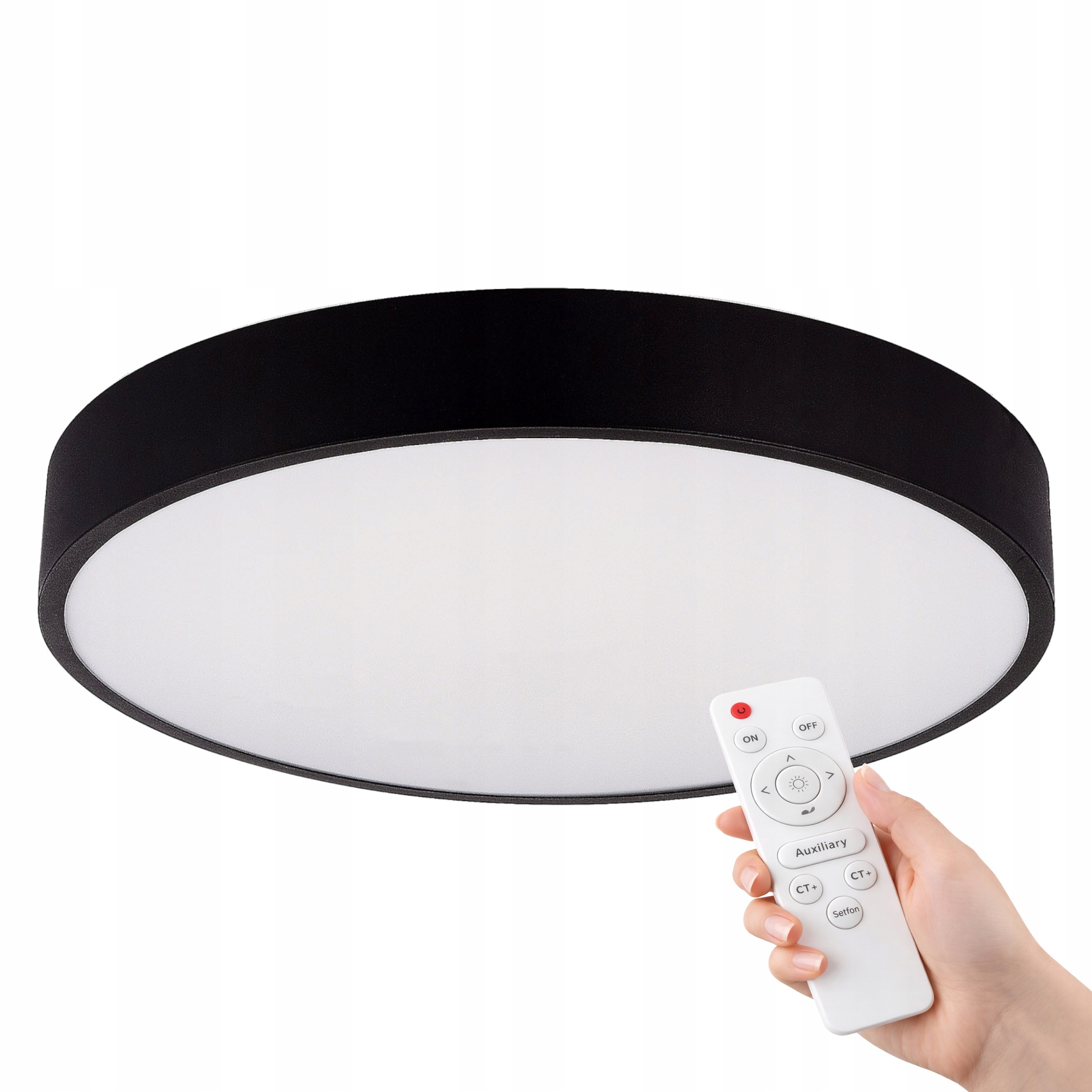 stropní svítidlo Led Černá Stropní Svítidlo Nástěnný Kulatý 40 CM Klasická S Dálkovým Ovládáním