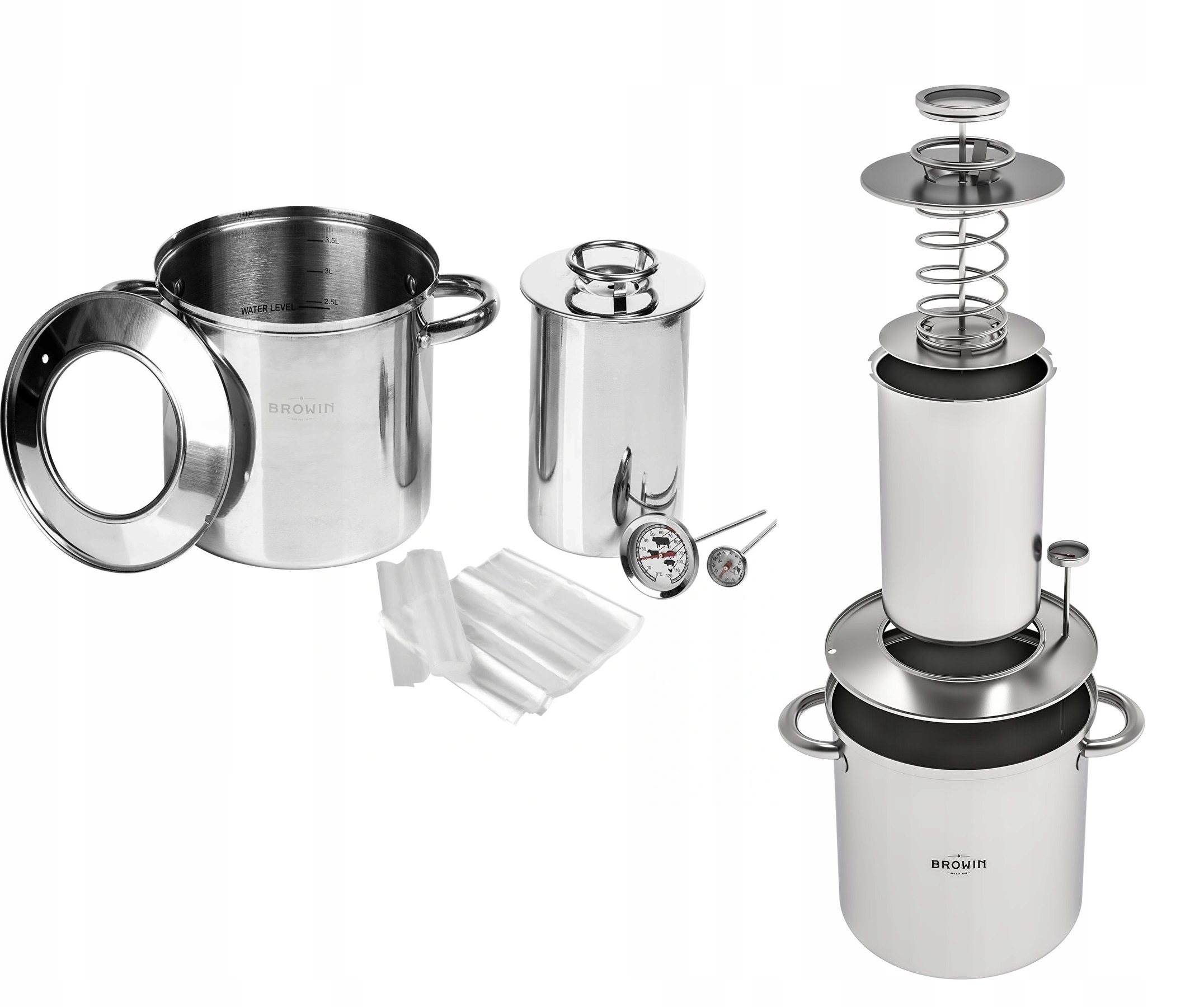 

Szynkowar w płaszczu wodnym garnek termometr worki