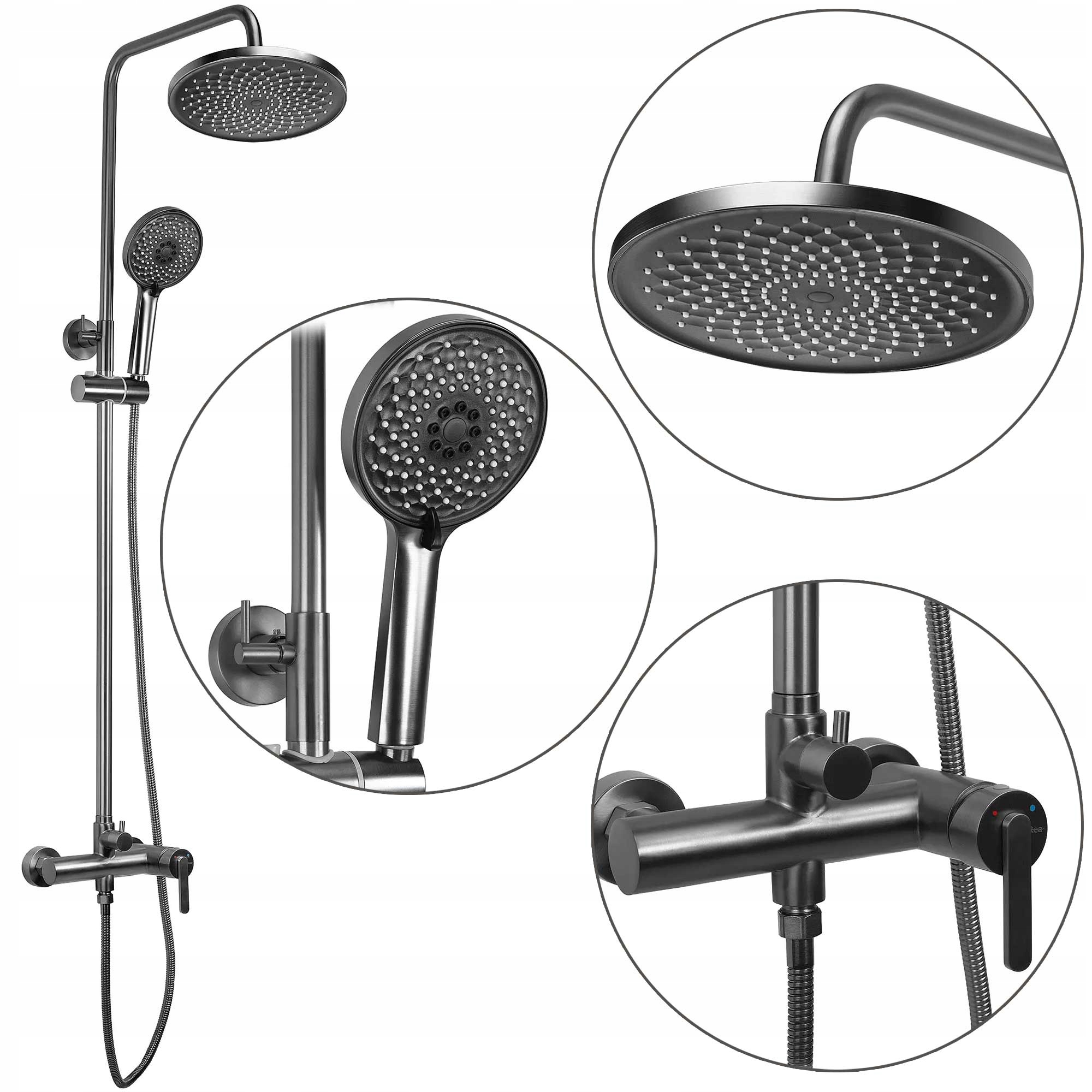 Sprchový set s okrúhlou dažďovou sprchou 23 cm Rea Ontario Titan na omietku