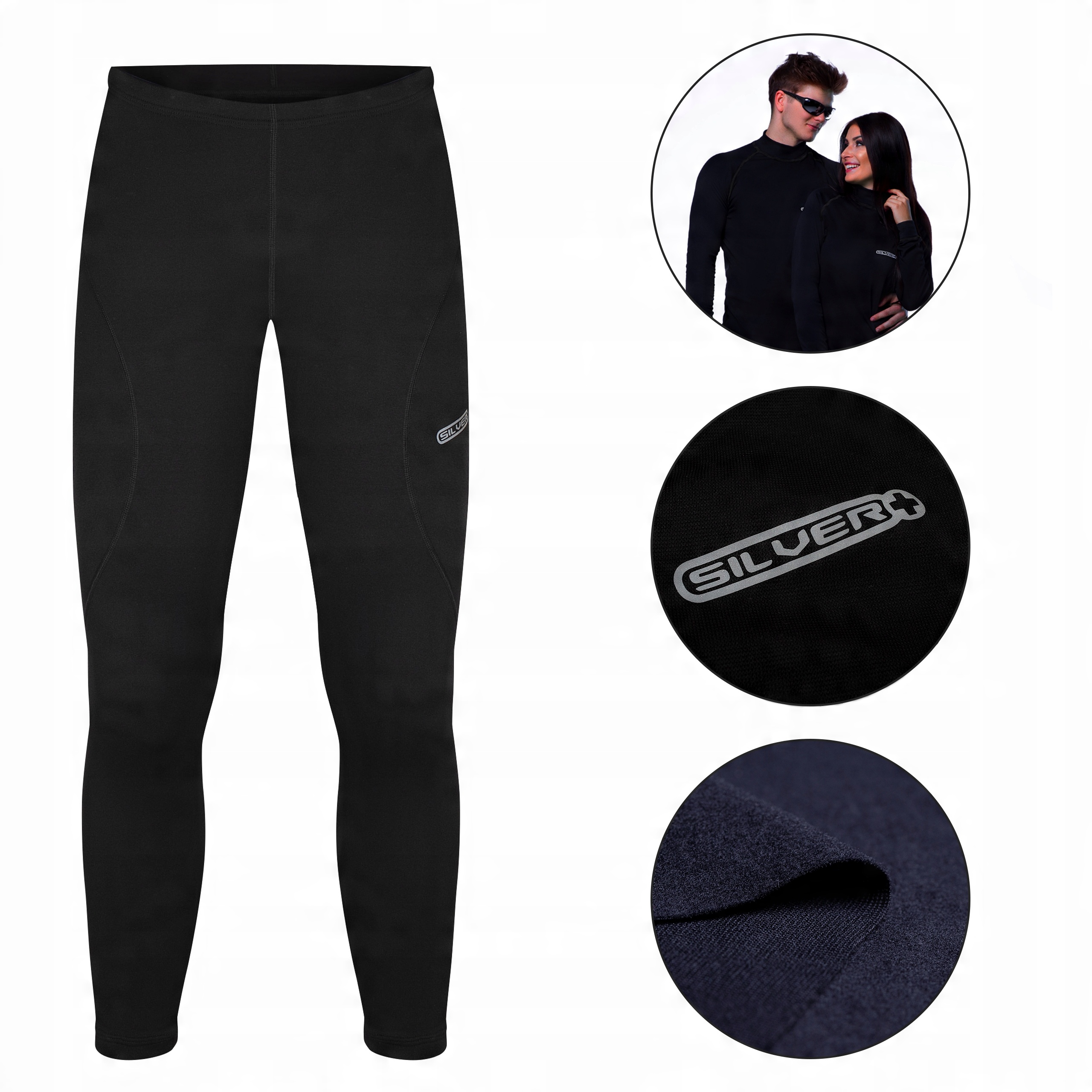 

Spodnie termoaktywne na rower ocieplane Silver+ XL
