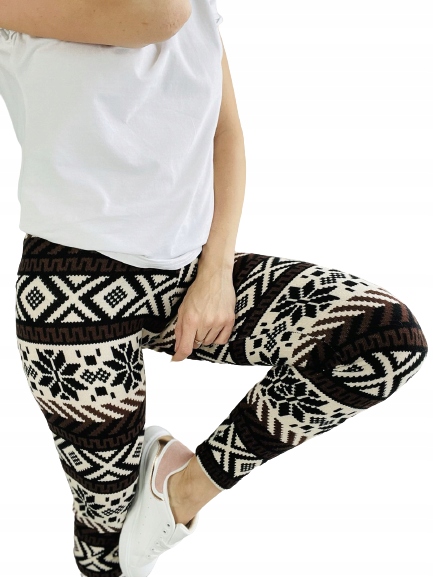 

Damskie Getry/Legginsy Zimowy Wzór Gwiazdki S/m