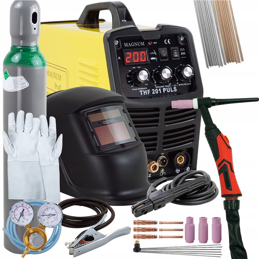 

Spawarka Tig Magnum Thf 200 Puls Mma Hf zestaw 2w1