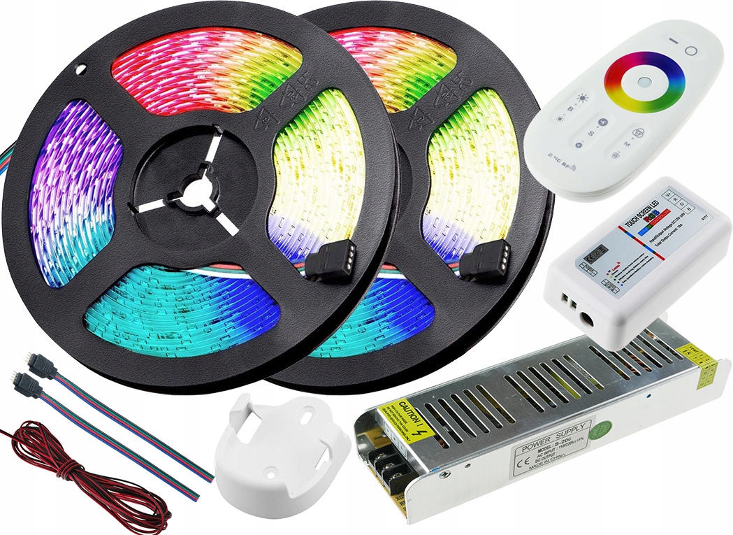 Profesjonalny zestaw LED 20m taśma RGB 2x10m 24V