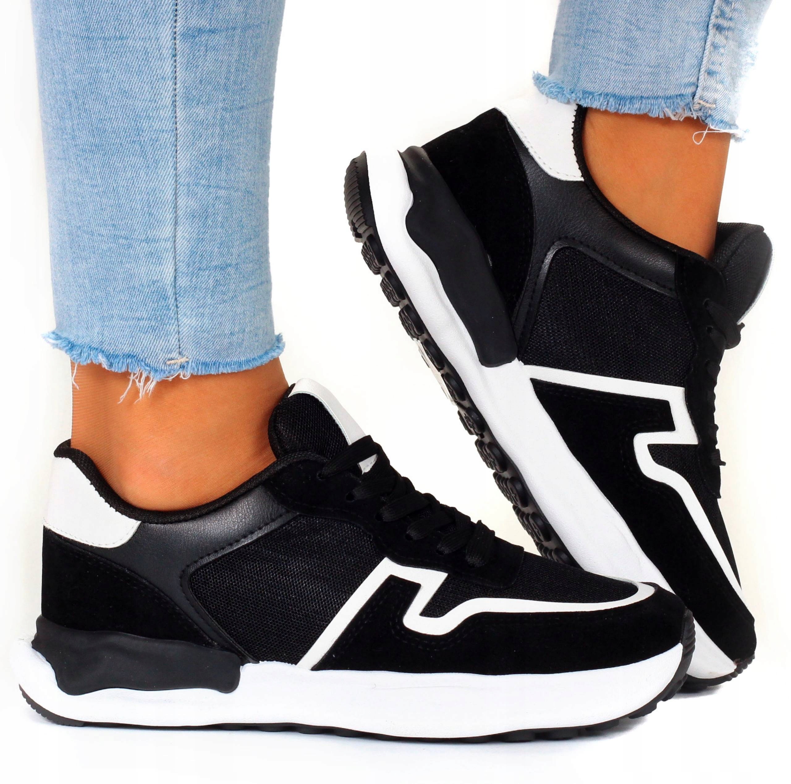 Czarne Adidasy Damskie Buty sportowe Lekkie