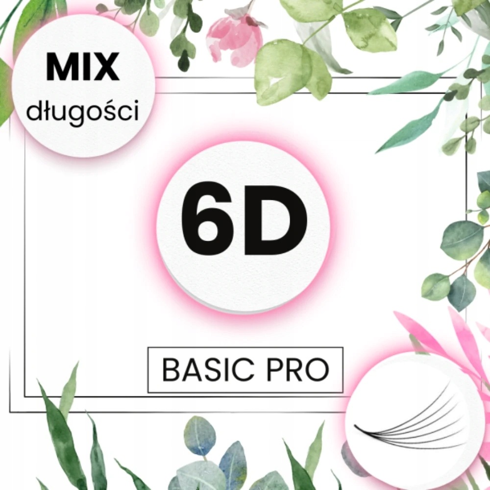 Kępki Rzęs Gotowe Klonovski Lashes 6D C 0.07 BasicPro Szerokie MIX 6-12mm