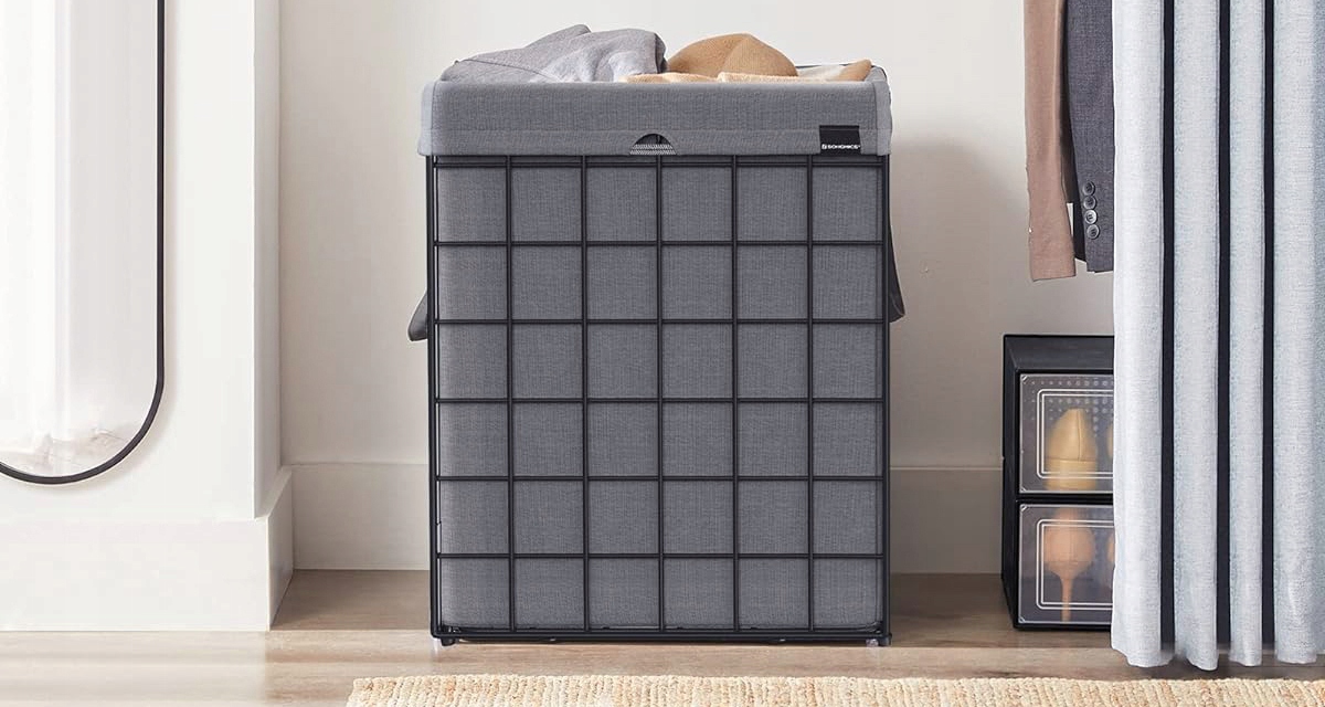 Kosz wolnostojący na pranie Songmics 90l czarny J20 Wysokość produktu 58 cm