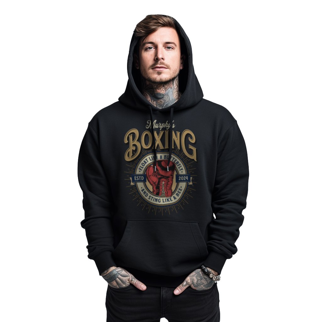 Mikina s s kapucí a potiskem boxu Float Like A Butterfly