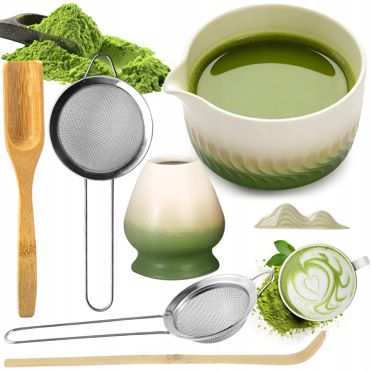 Bambusowy Zestaw Prezentowy Do Herbaty Matchy Chashaku Idealny 7SZT